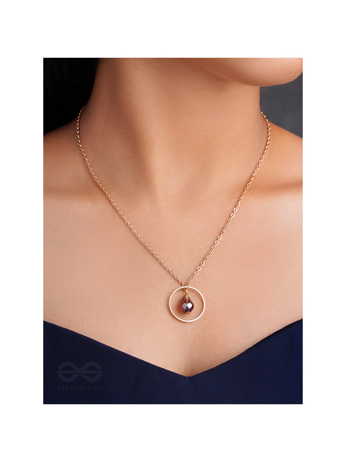 The Third Eye- Golden Bead Necklace With Anti-Tarnish Coating