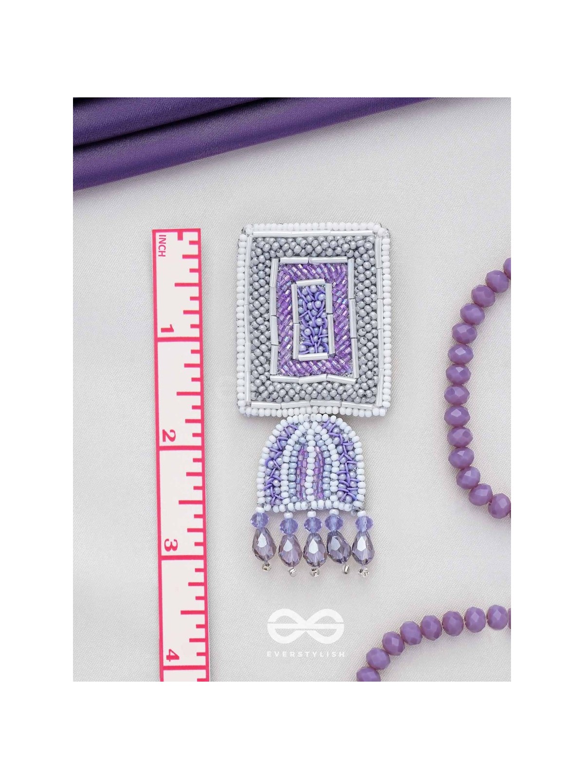 Haarya- The Beautiful Bell- Beads and Glass Drops Embroidered Earrings