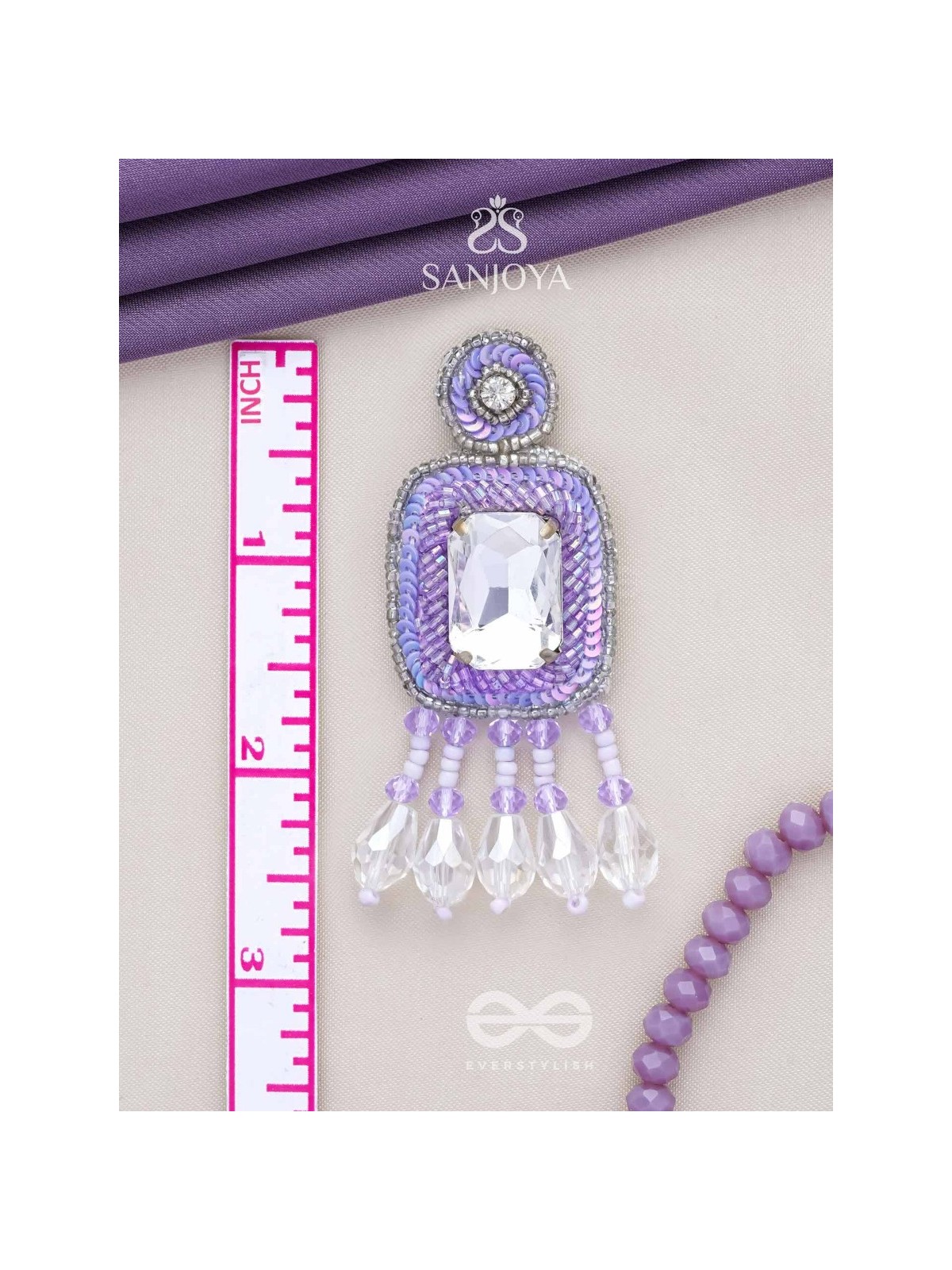 Aadarsa- The Magnificent Mirror- Stones and Sequins Embroidered Earrings