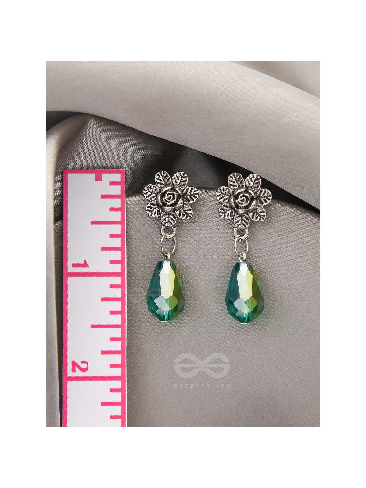 The Frosted Flower- Tiny Trinket Earrings (Shamrock Green)