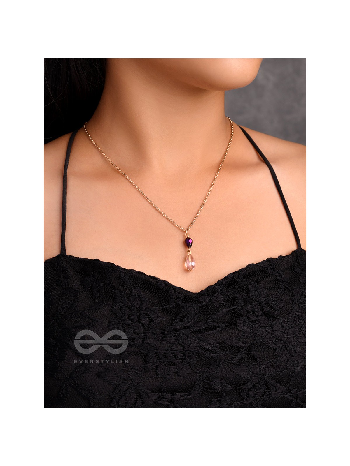 A Study In Scarlet- Golden Glass Bead Necklace With Anti-Tarnish Coating 