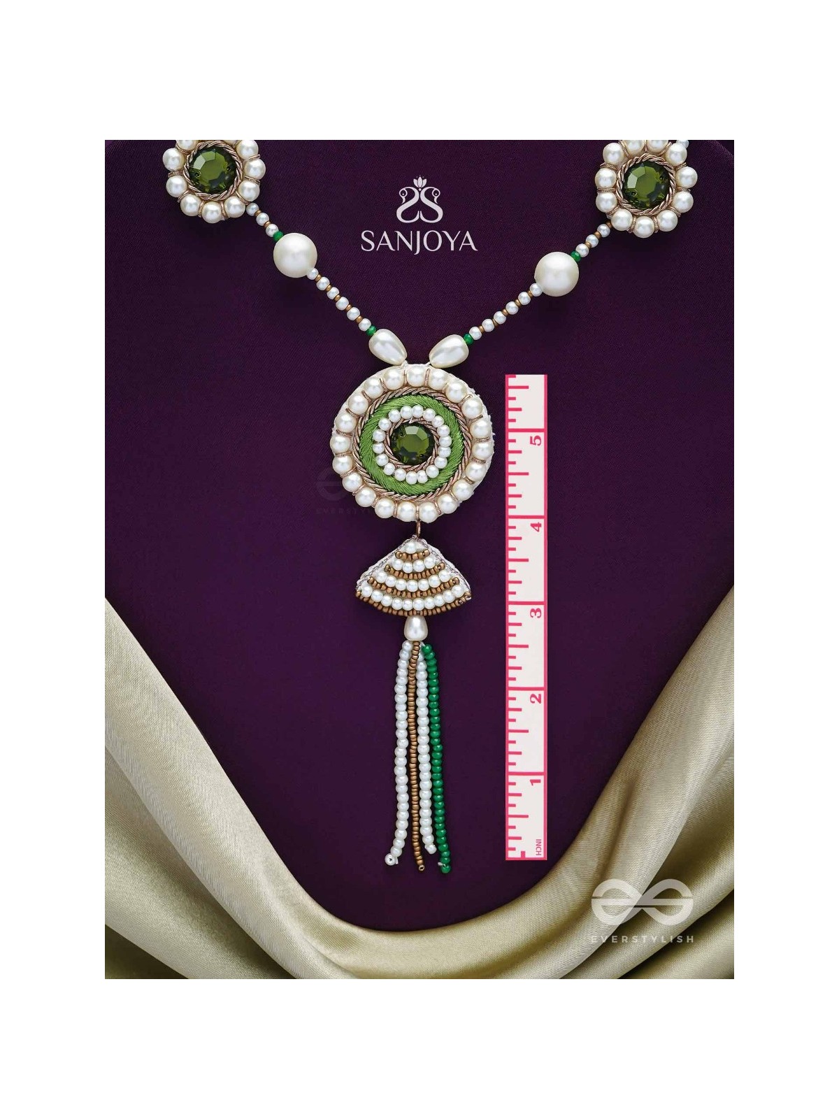 Salamkara- The Adorned- Stones, Pearls and Beads Embroidered Necklace