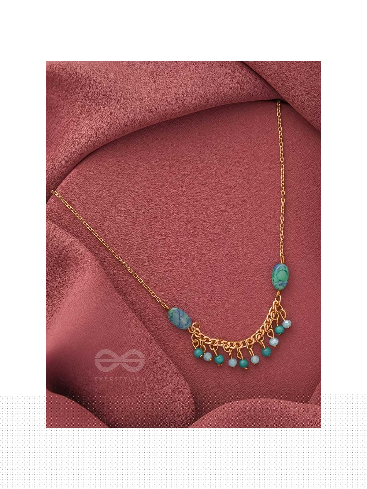 The Pearly Smile- Golden Beads Necklace With Anti-Tarnish Coating