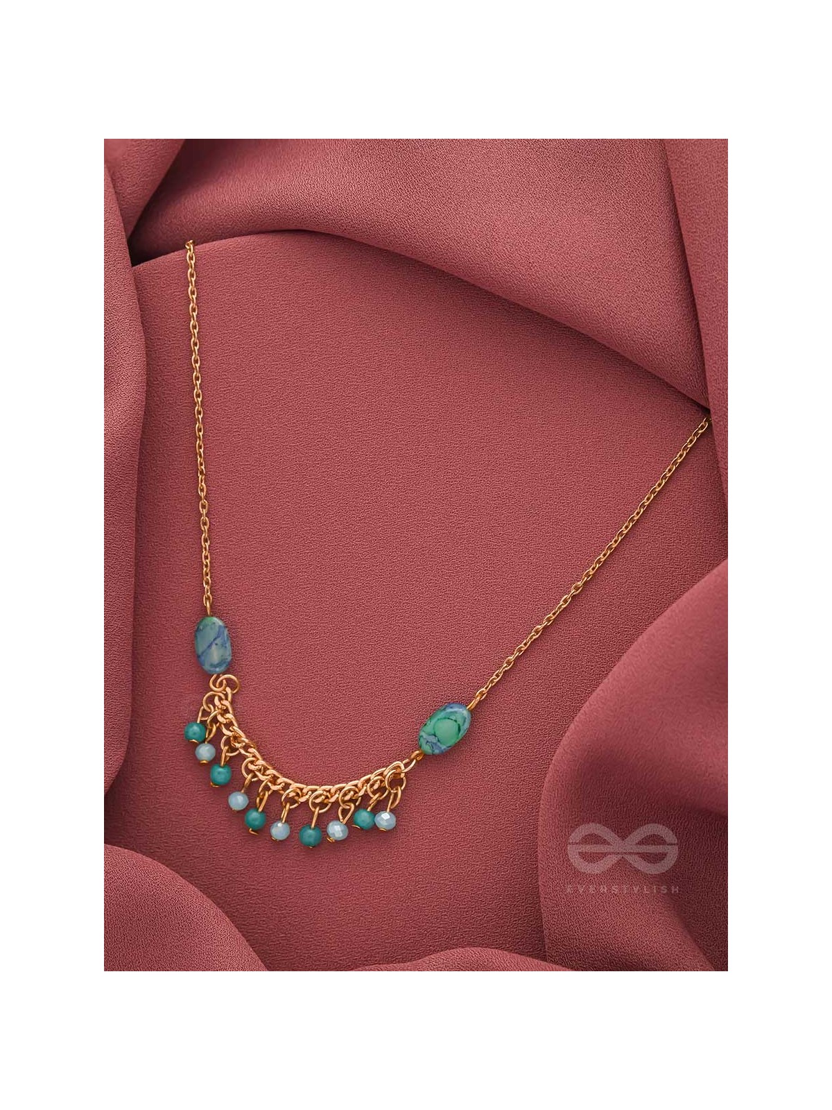 The Pearly Smile- Golden Beads Necklace With Anti-Tarnish Coating