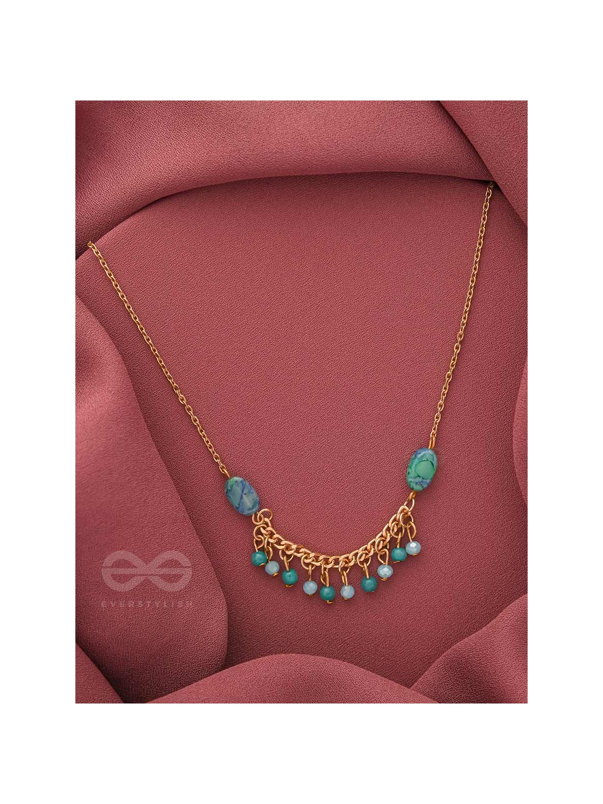 The Pearly Smile- Golden Beads Necklace With Anti-Tarnish Coating