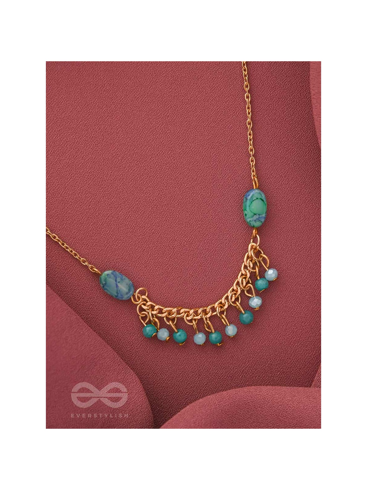 The Pearly Smile- Golden Beads Necklace With Anti-Tarnish Coating