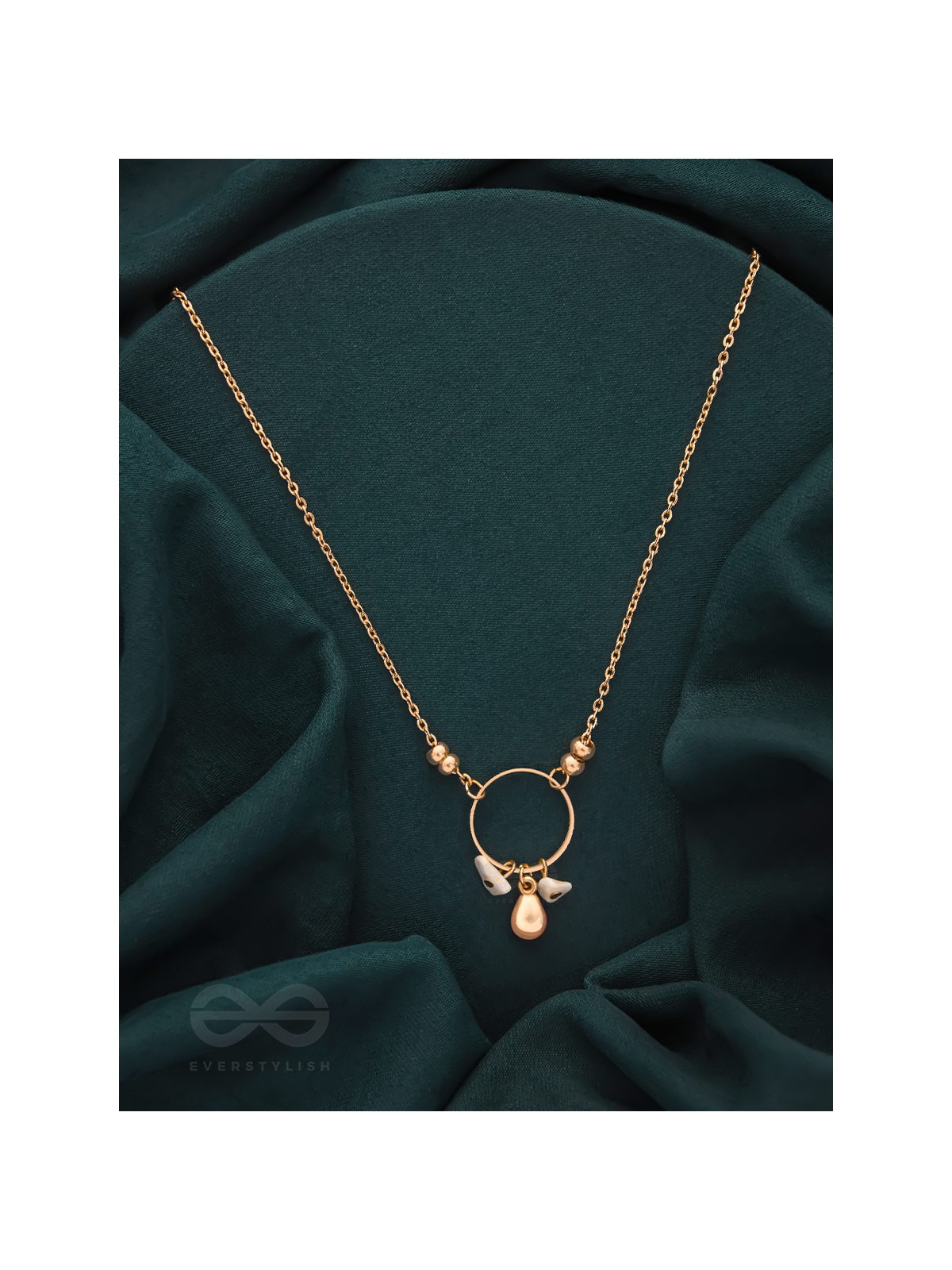 The Sphere Of Heaven- Golden Glass Beads Necklace With Anti-Tarnish Coating 