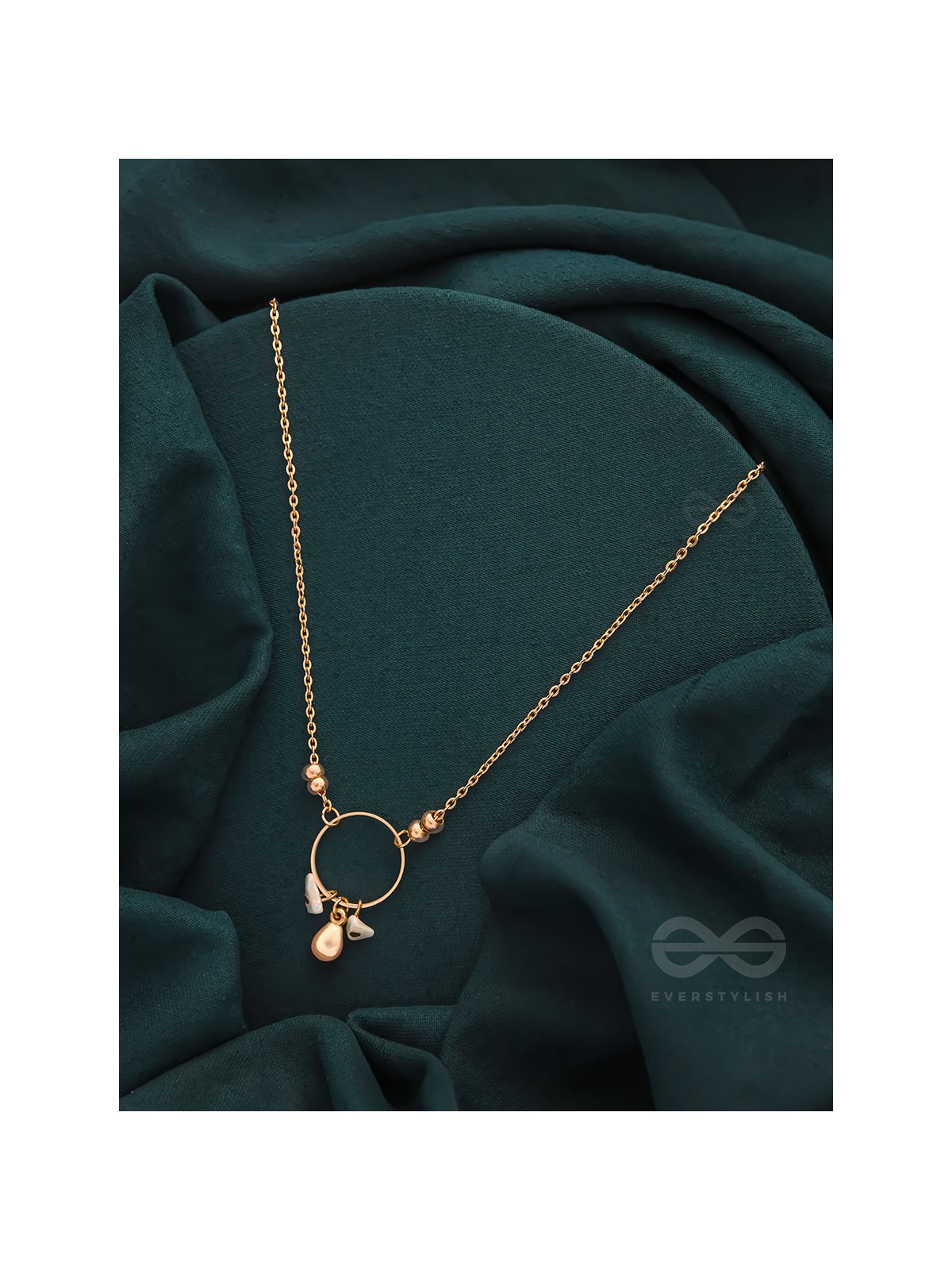 The Sphere Of Heaven- Golden Glass Beads Necklace With Anti-Tarnish Coating 