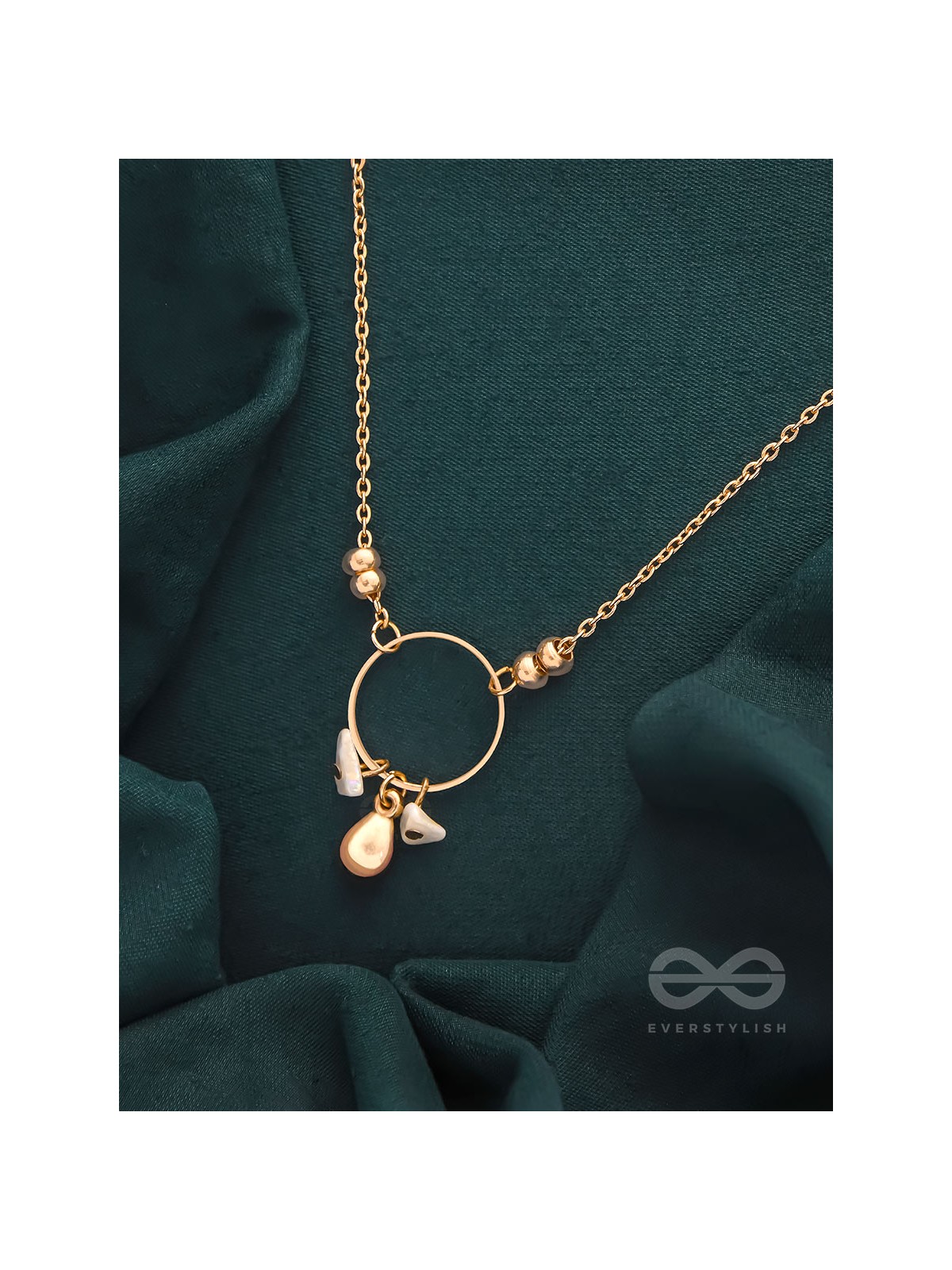 The Sphere Of Heaven- Golden Glass Beads Necklace With Anti-Tarnish Coating 