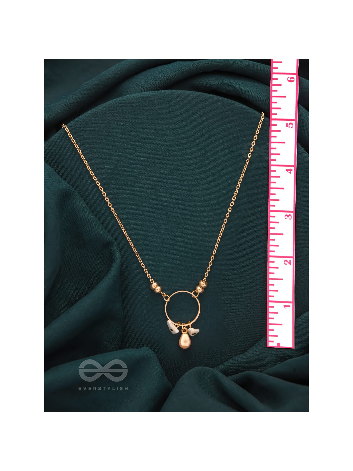 The Sphere Of Heaven- Golden Glass Beads Necklace With Anti-Tarnish Coating 