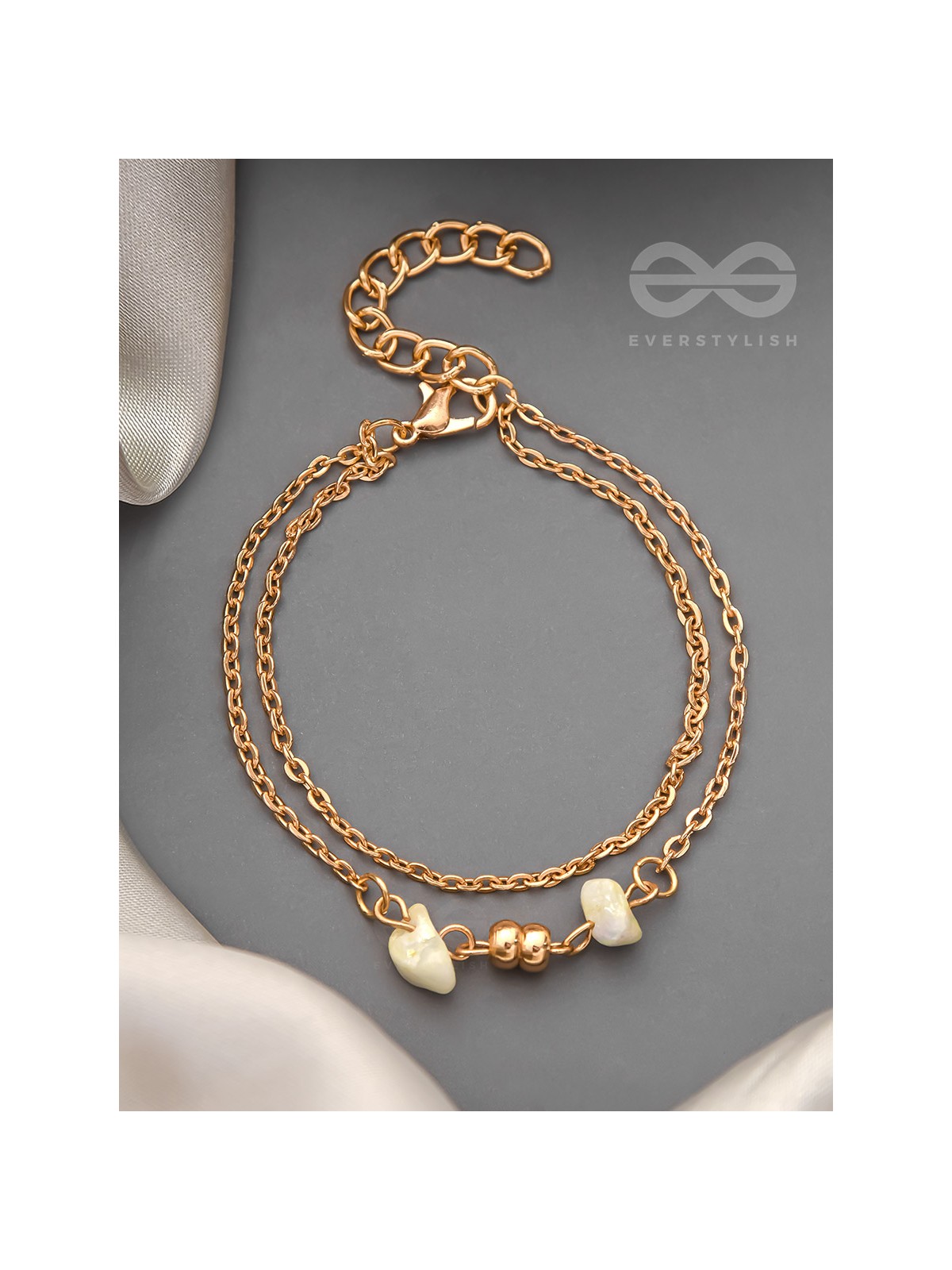 Carved in Stone- Golden Layered Bracelet