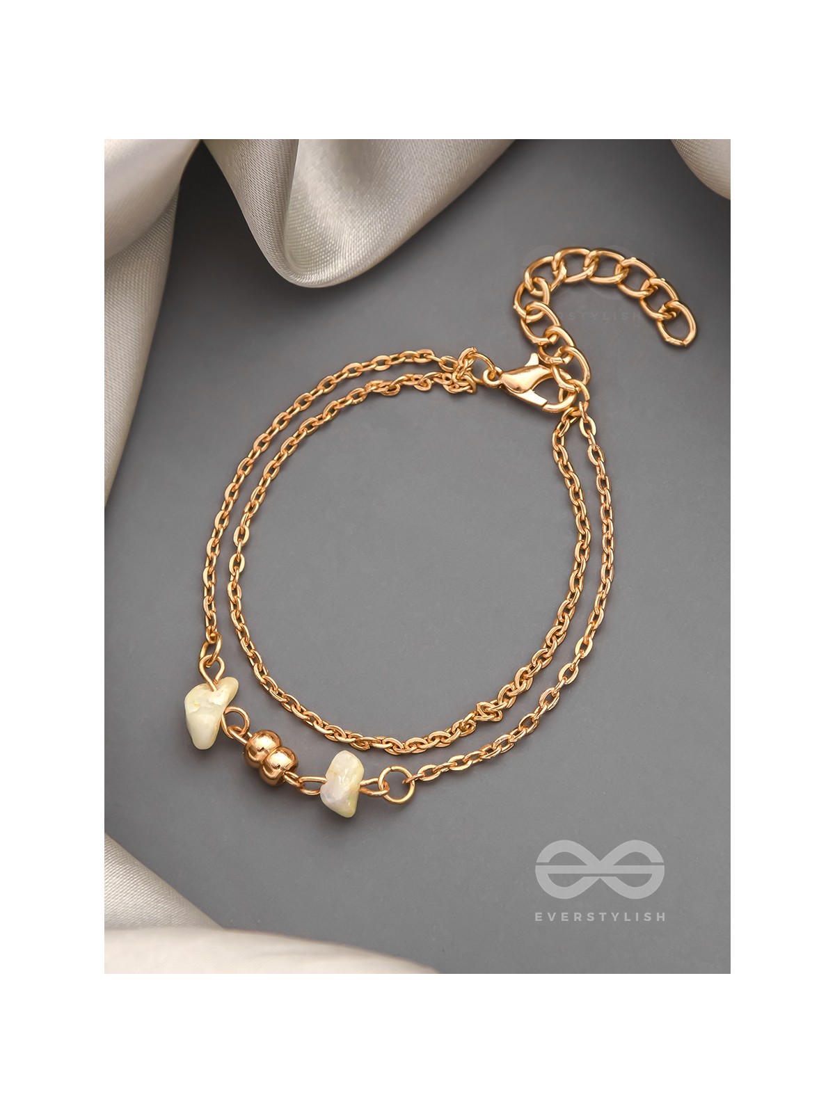 Carved in Stone- Golden Layered Bracelet