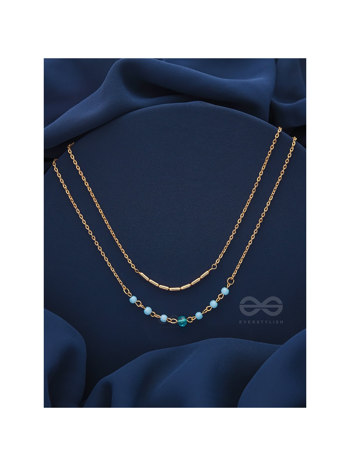 The Wonder Waters- Golden Layered Necklace With Anti-Tarnish Coating 