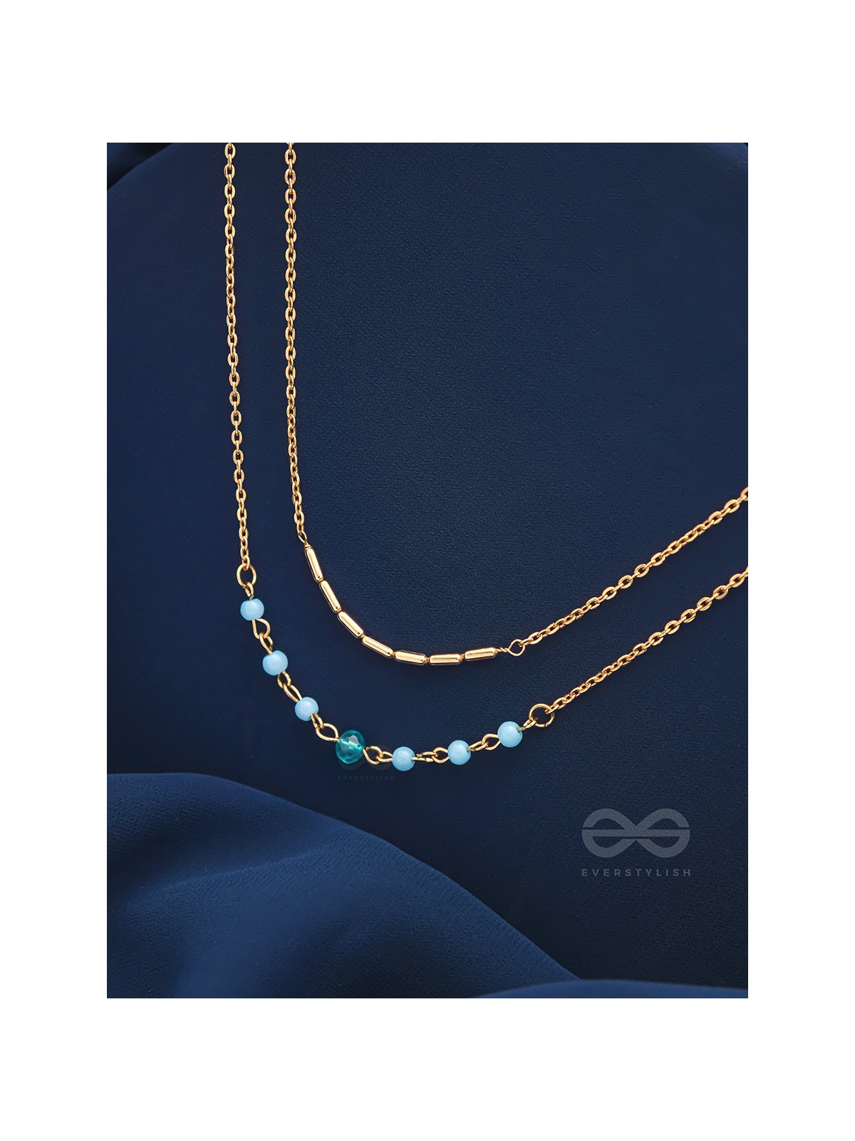 The Wonder Waters- Golden Layered Necklace With Anti-Tarnish Coating 