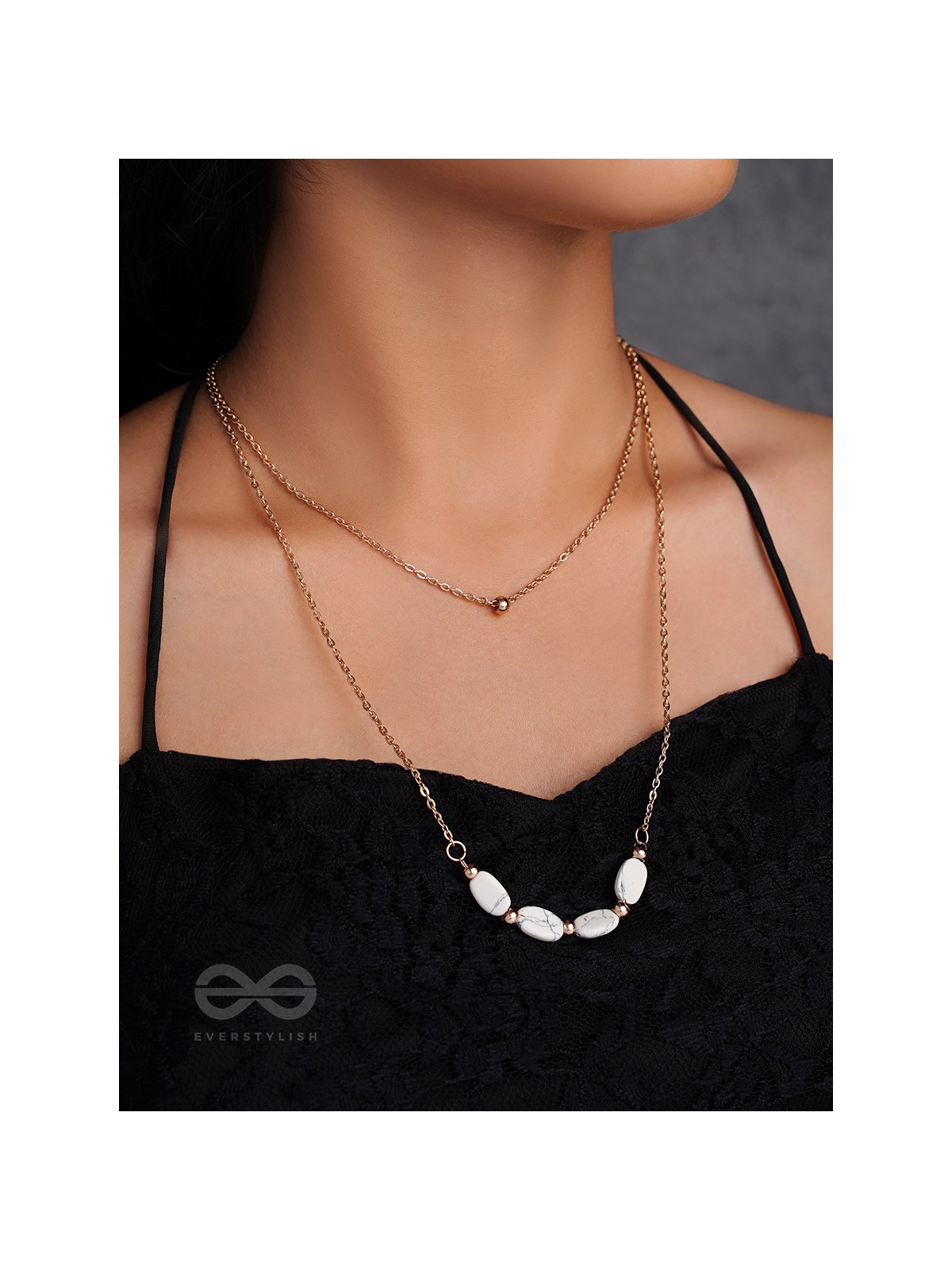 The Stepping Stones- Golden Layered Necklace With Anti-Tarnish Coating 