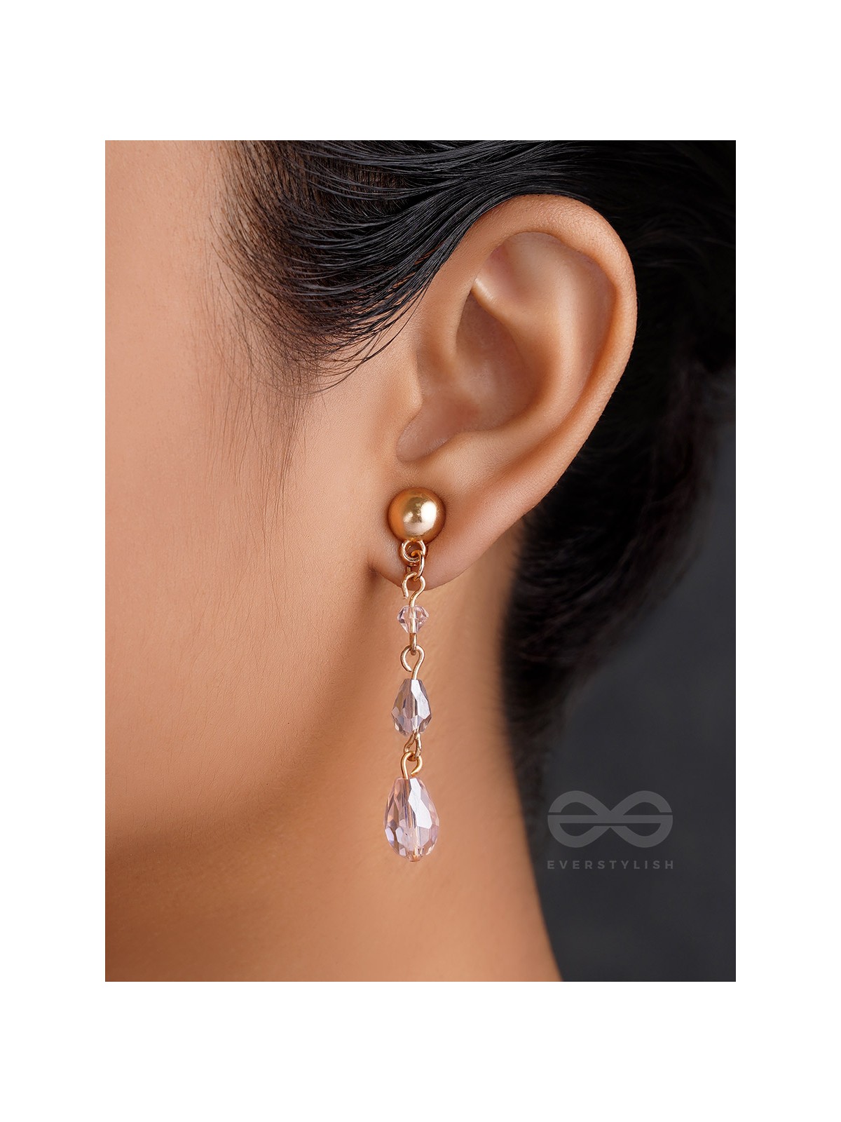 The Honeydew- Golden Glass Beads Earrings