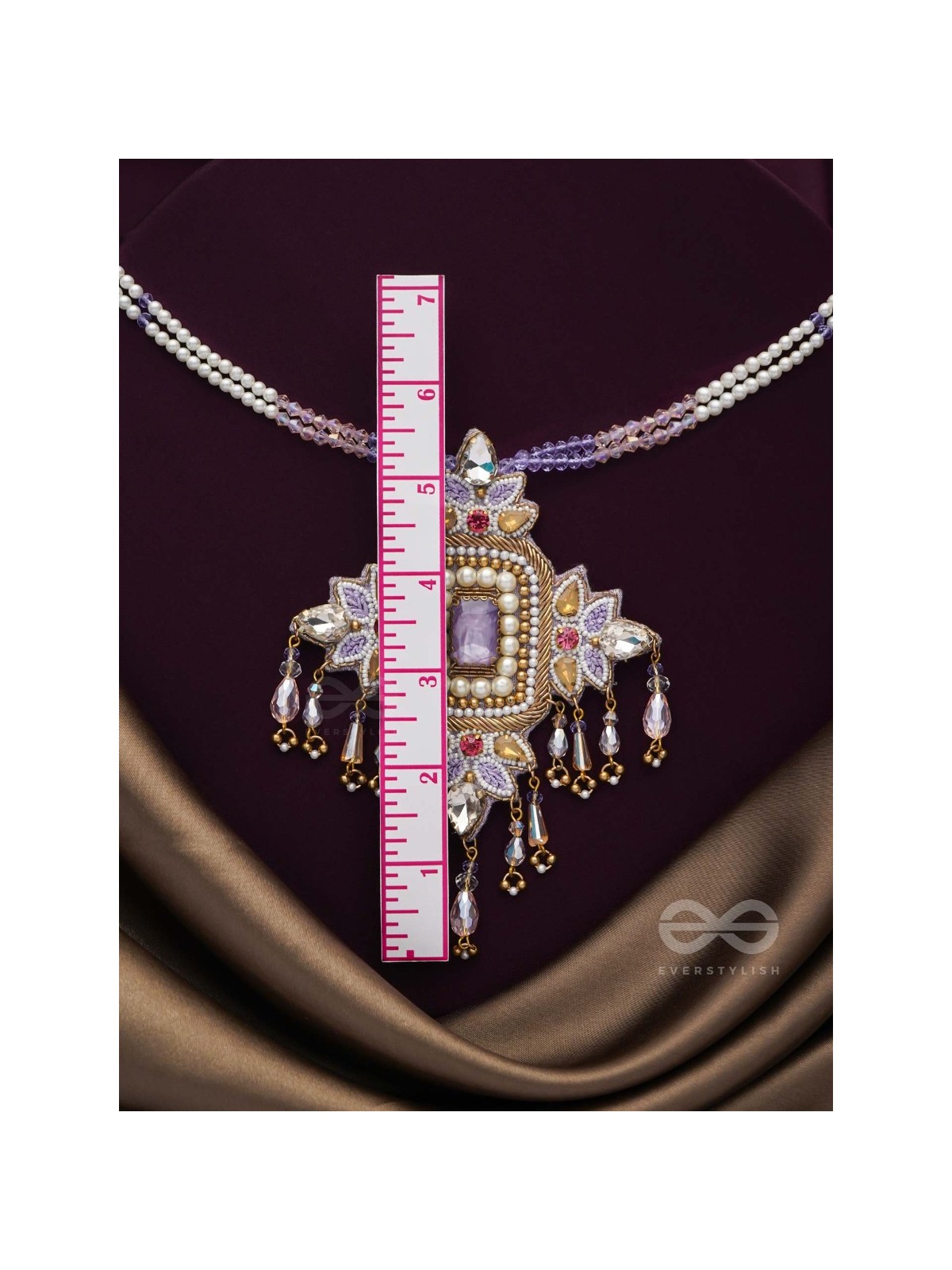 Samalya- The Decorated Diadem- Pearls, Stones and Beads Embroidered Neckpiece