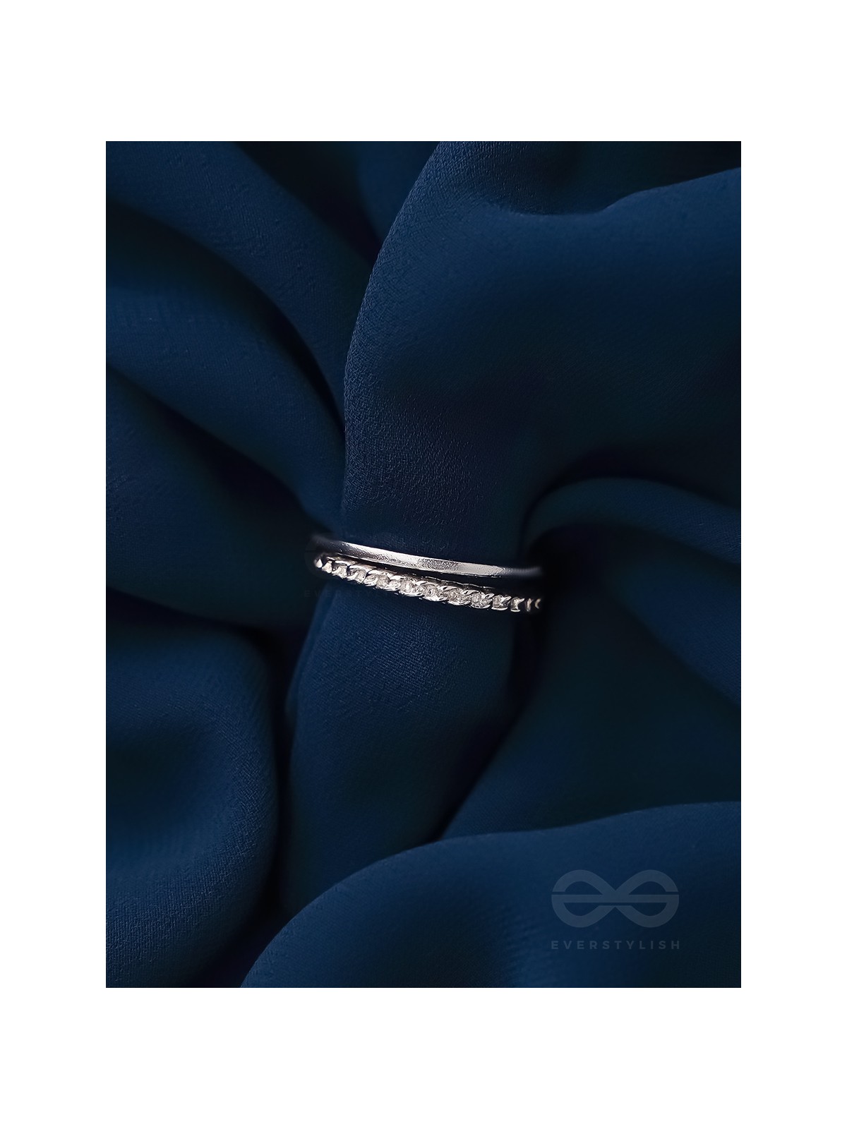 The Sparkling Skyline- Silver Layered Ring