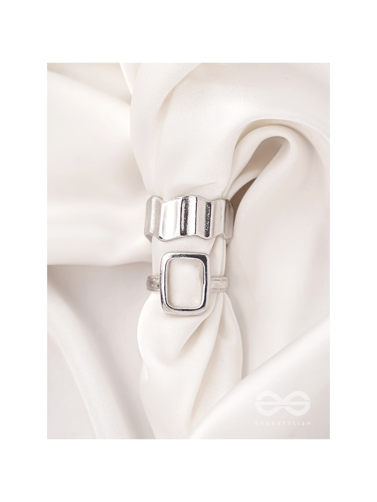 The Shimmering Quicksilver- Set of 2 Silver Rings