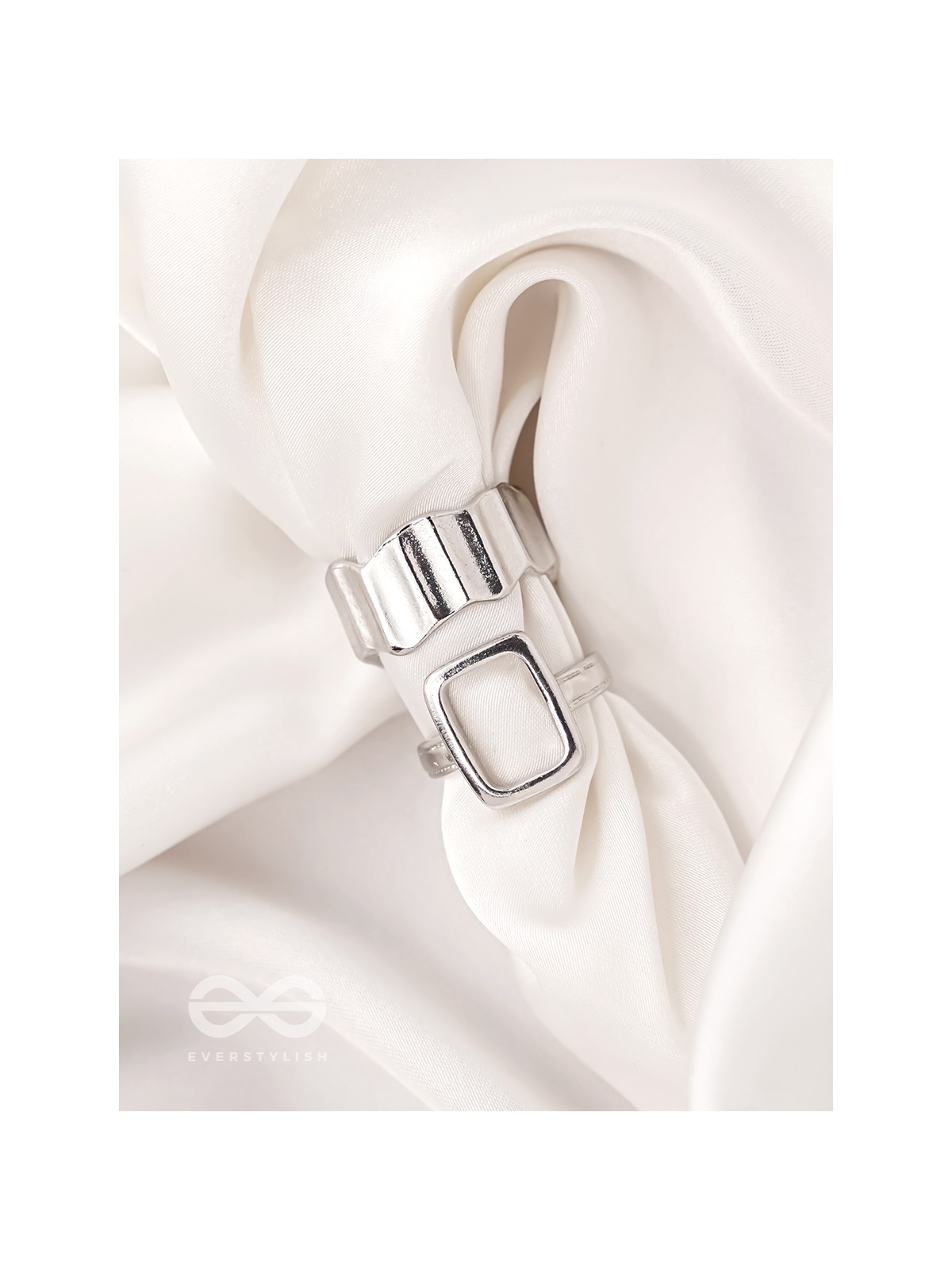 The Shimmering Quicksilver- Set of 2 Silver Rings