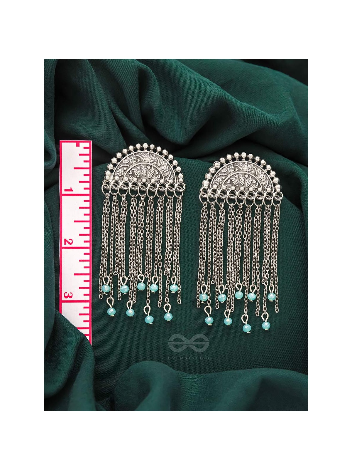 The Frozen Cascade- Oxidized Beads Earrings