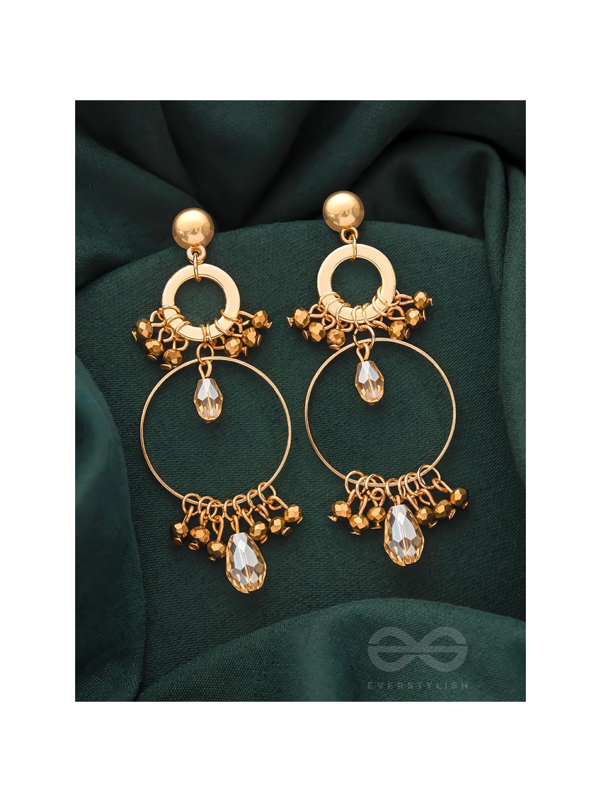 The Autumn Vibes- Golden Beads Earrings