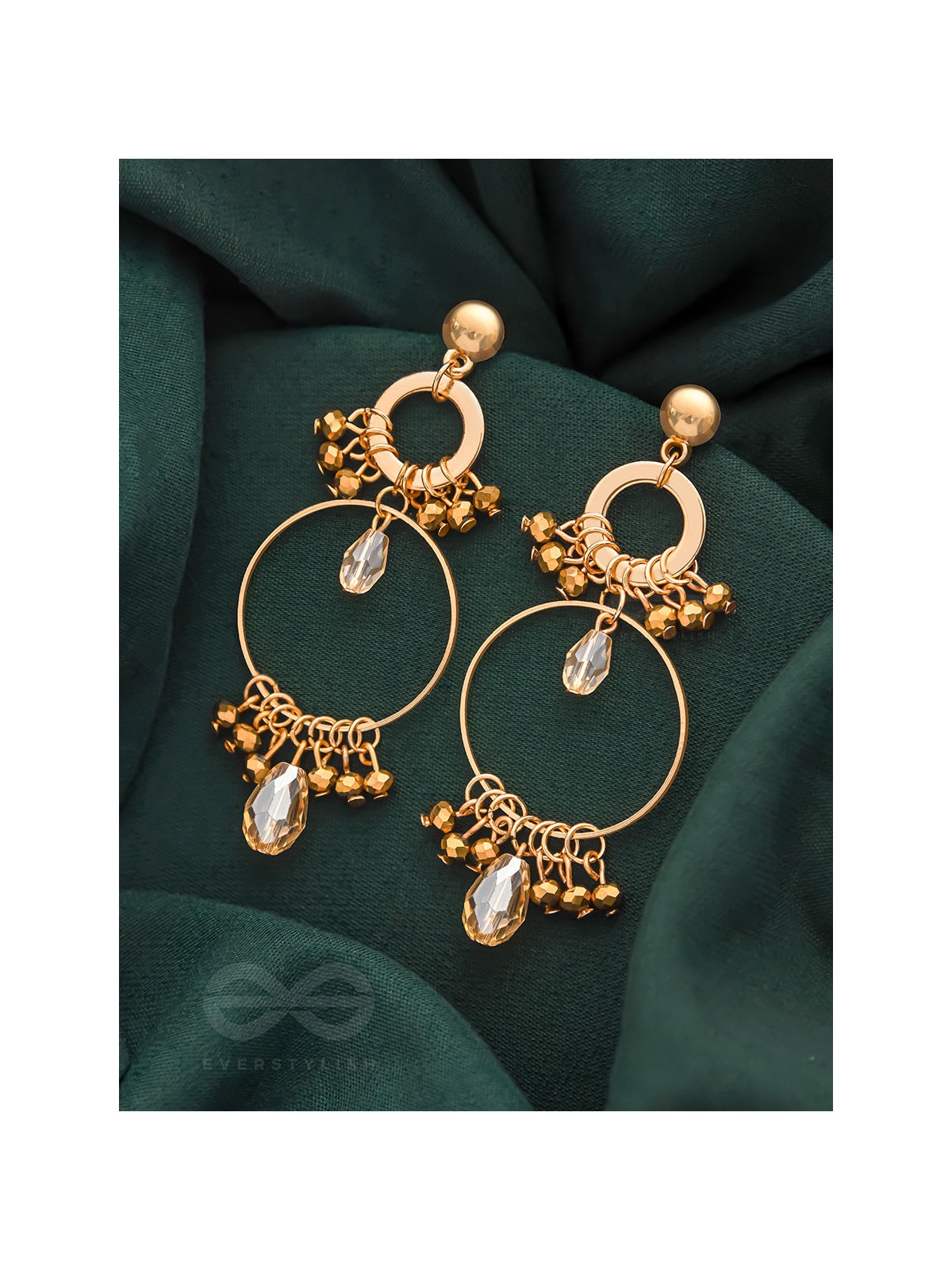 The Autumn Vibes- Golden Beads Earrings