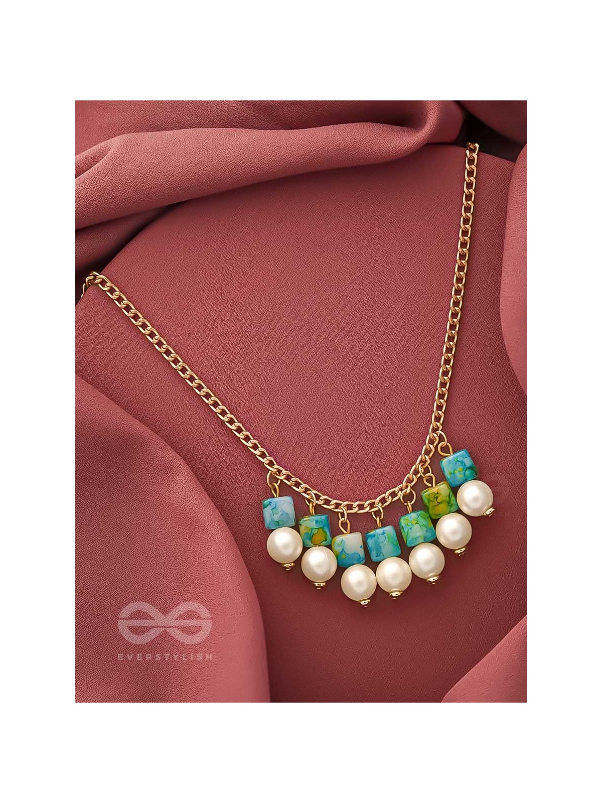 April Shower- Golden Pearls Necklace With Anti-Tarnish Coating 