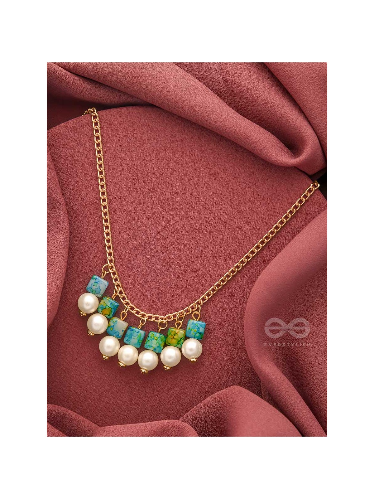 April Shower- Golden Pearls Necklace With Anti-Tarnish Coating 