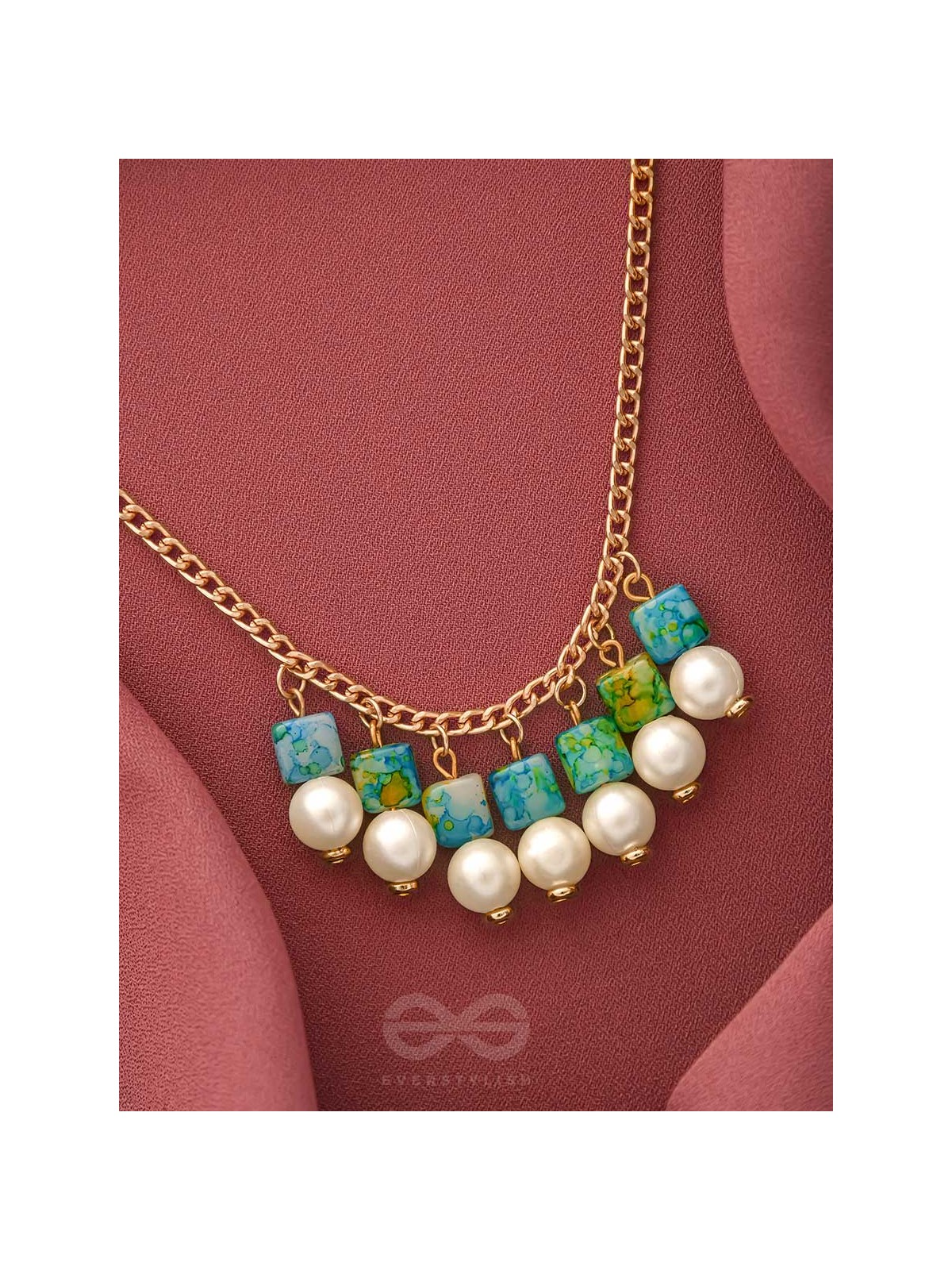 April Shower- Golden Pearls Necklace With Anti-Tarnish Coating 