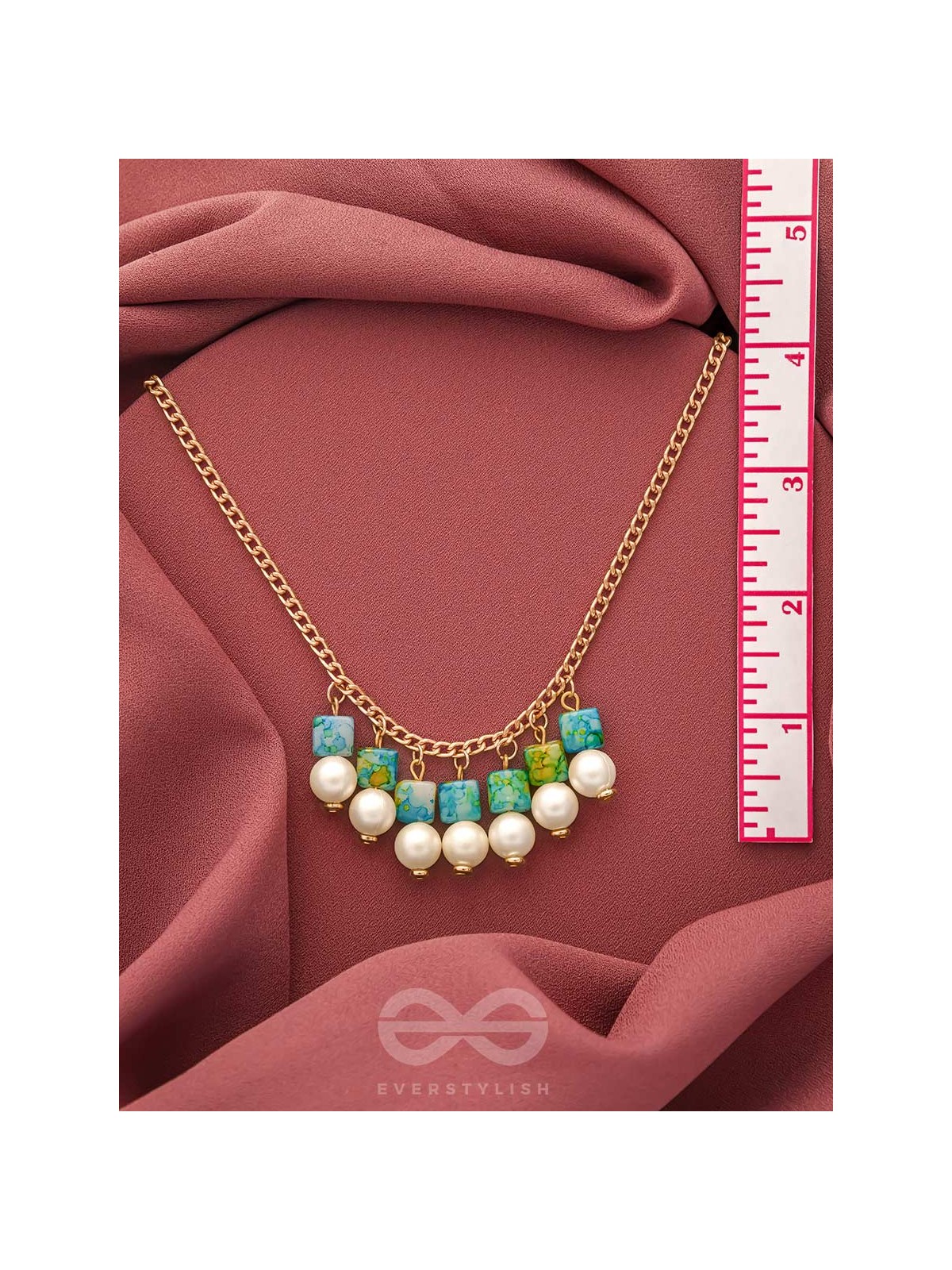 April Shower- Golden Pearls Necklace With Anti-Tarnish Coating 