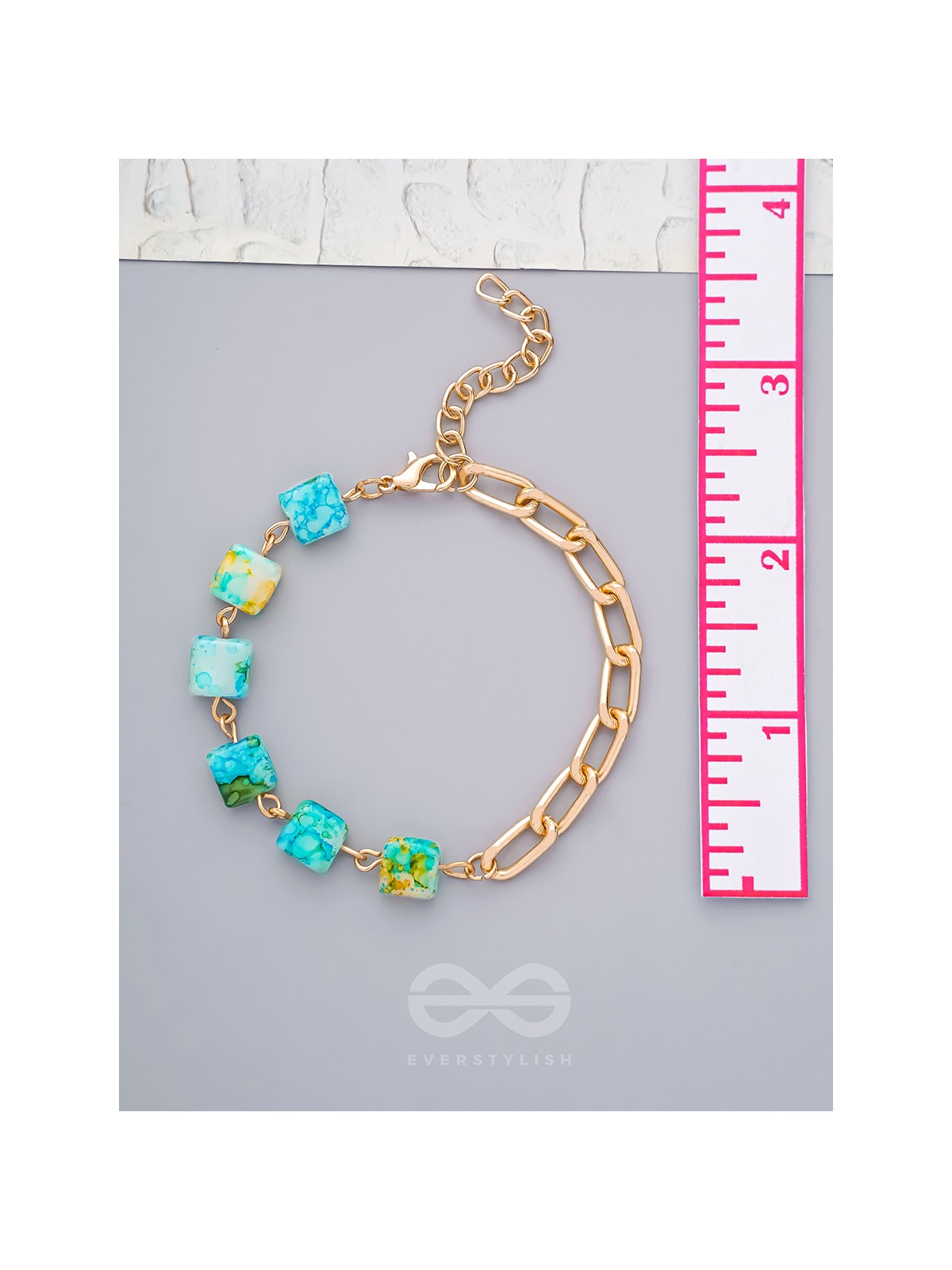 The Ice Maiden- Golden Glass Beads Bracelet