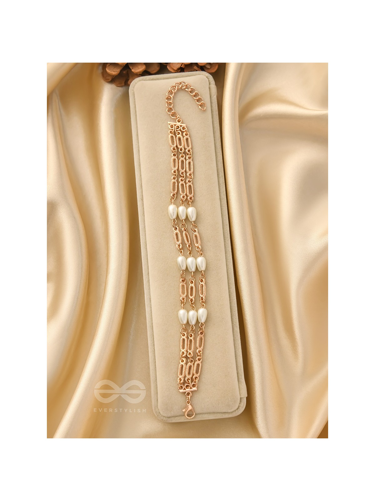 Ropes of Pearls- Golden Layered Pearls Bracelet