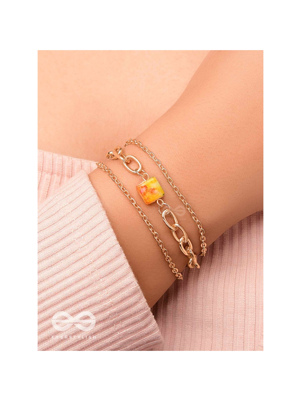 The Daisy Chain- Golden Statement Bracelet