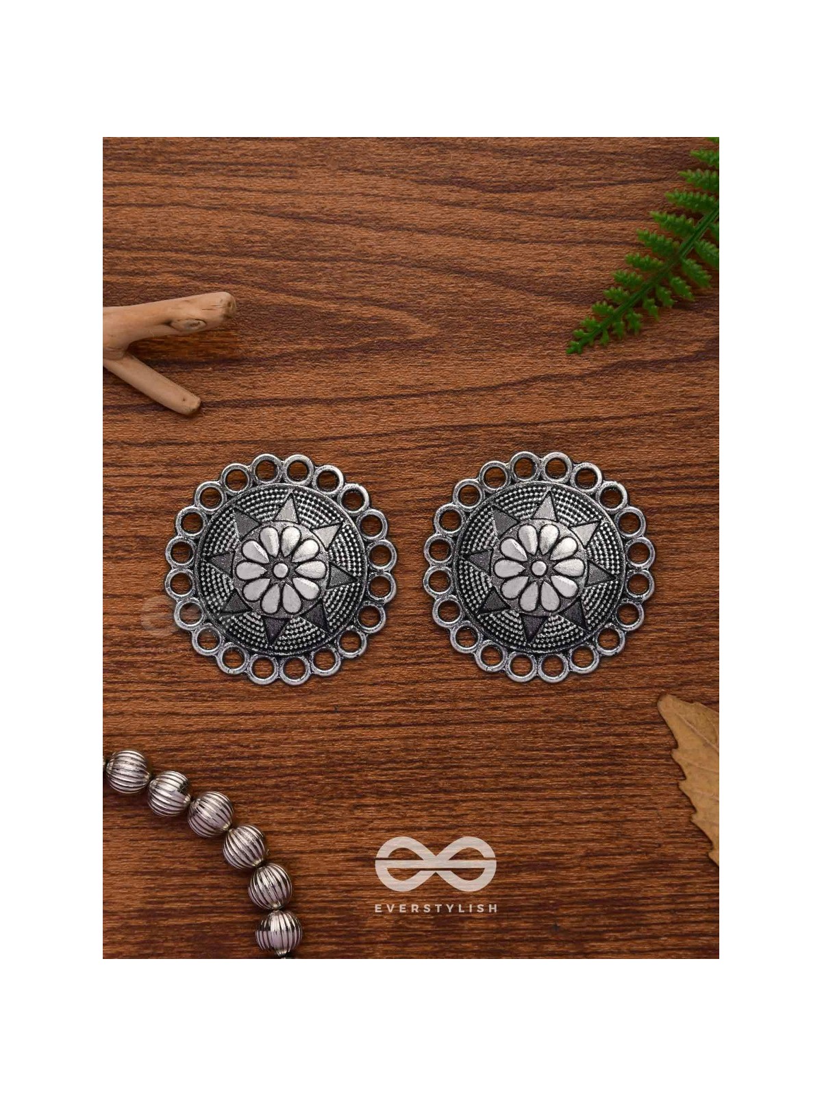 The Sterling Sun-  Oxidized Stud Earrings