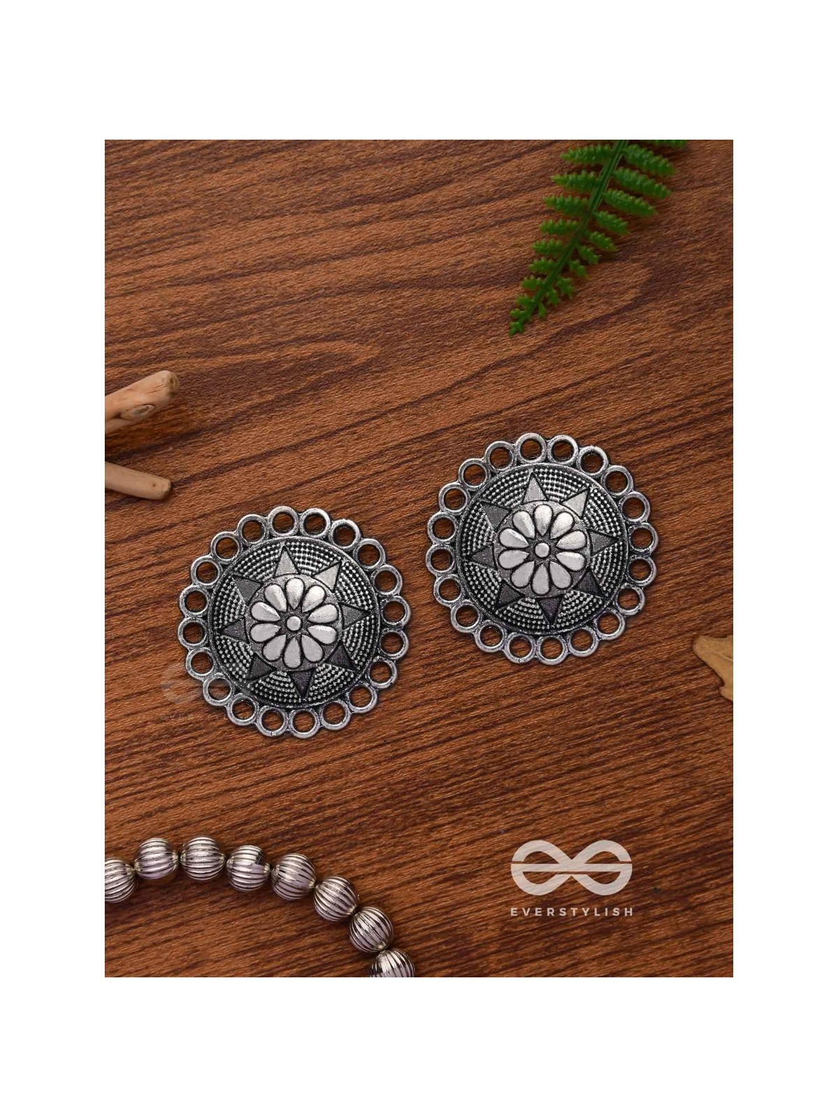 The Sterling Sun-  Oxidized Stud Earrings