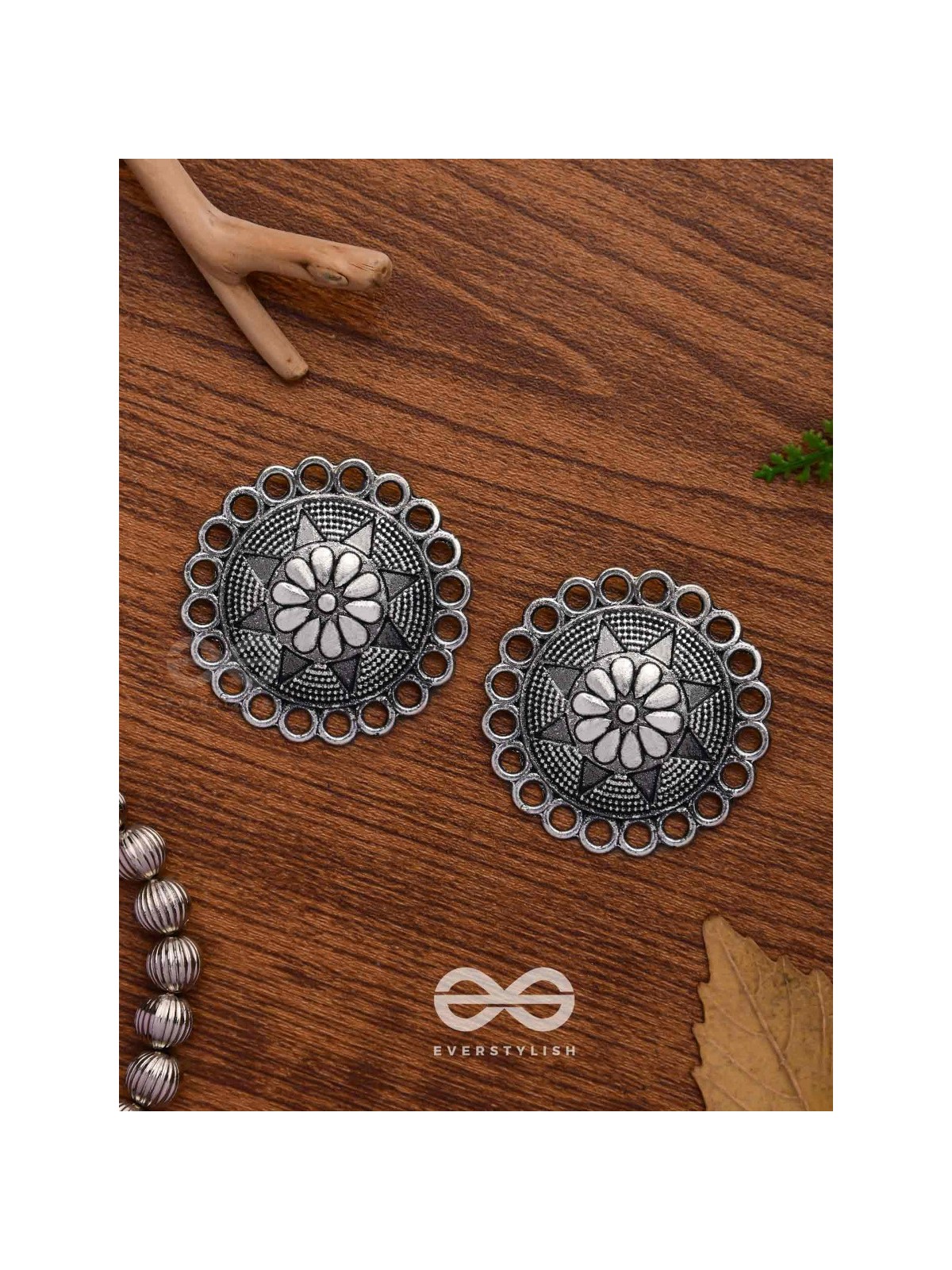 The Sterling Sun-  Oxidized Stud Earrings
