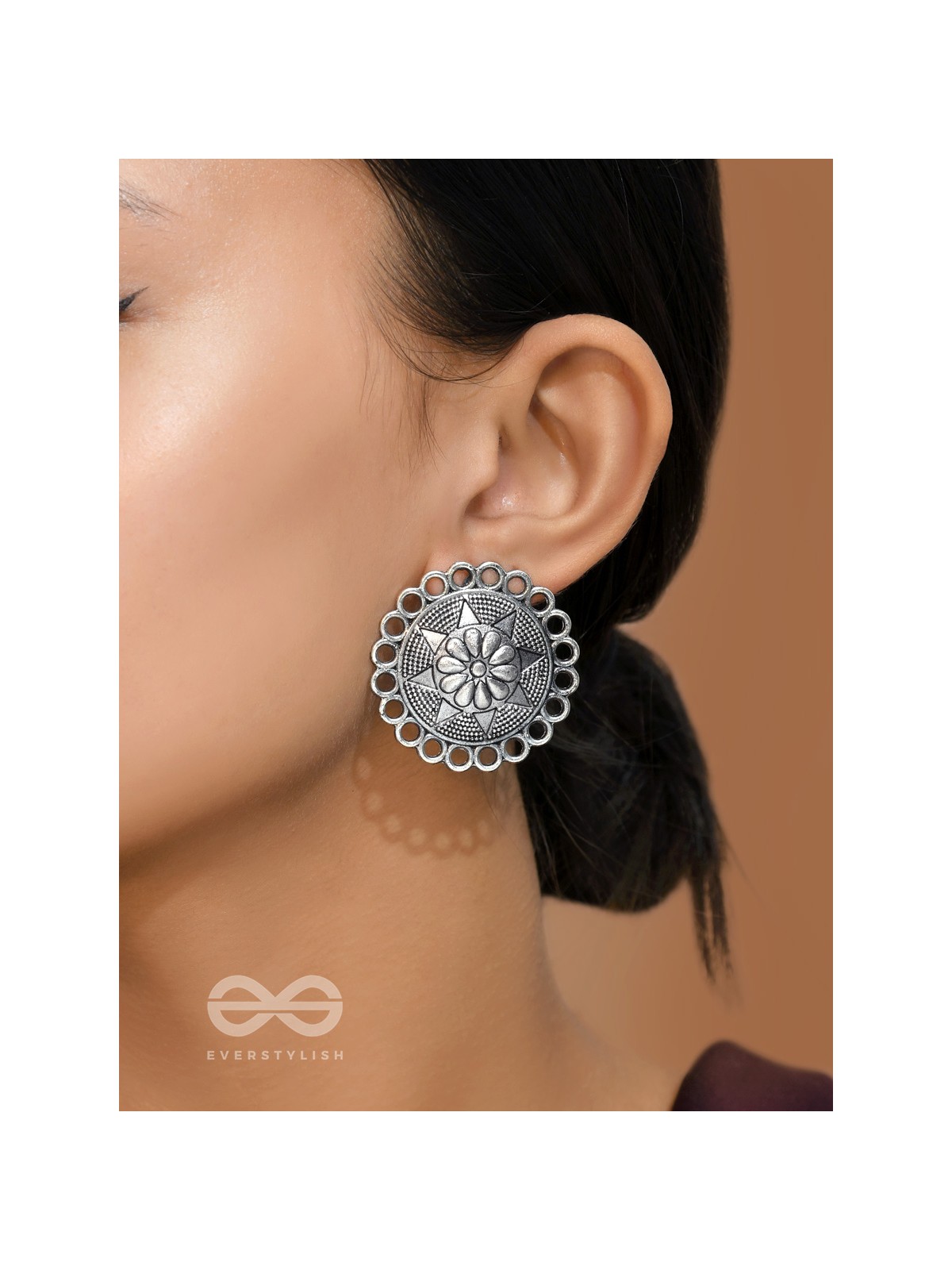 The Sterling Sun-  Oxidized Stud Earrings