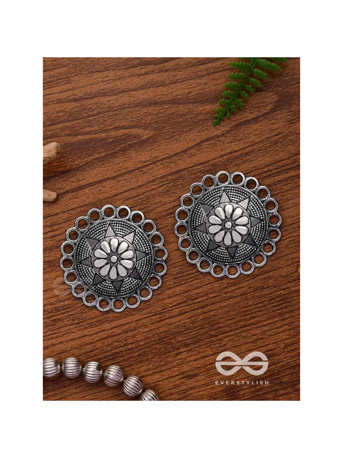 The Sterling Sun-  Oxidized Stud Earrings