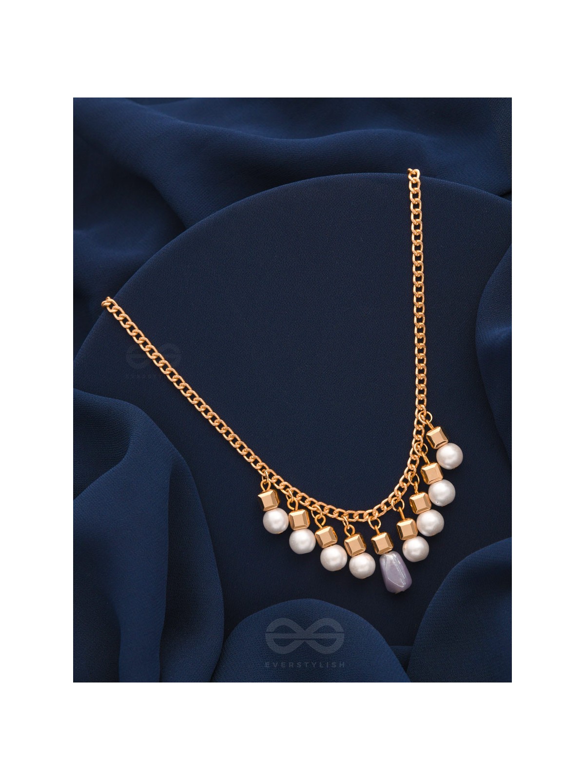 Glowing Lanterns- Golden Pearls Necklace With Anti-Tarnish Coating 