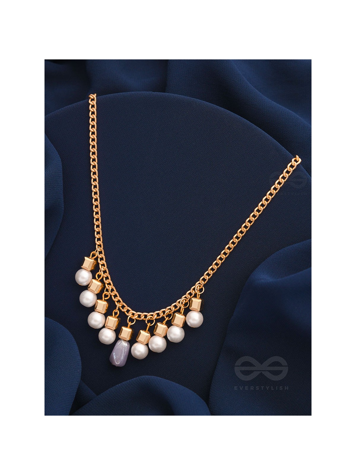 Glowing Lanterns- Golden Pearls Necklace With Anti-Tarnish Coating 