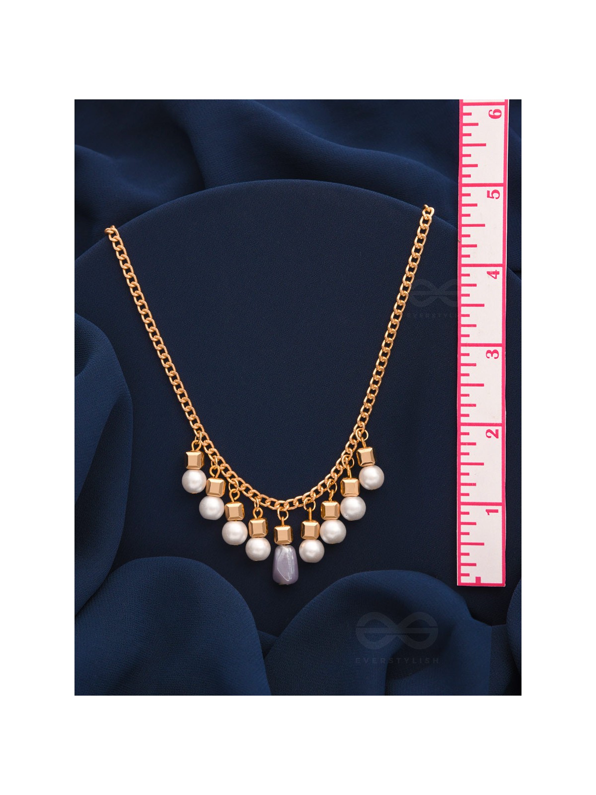 Glowing Lanterns- Golden Pearls Necklace With Anti-Tarnish Coating 