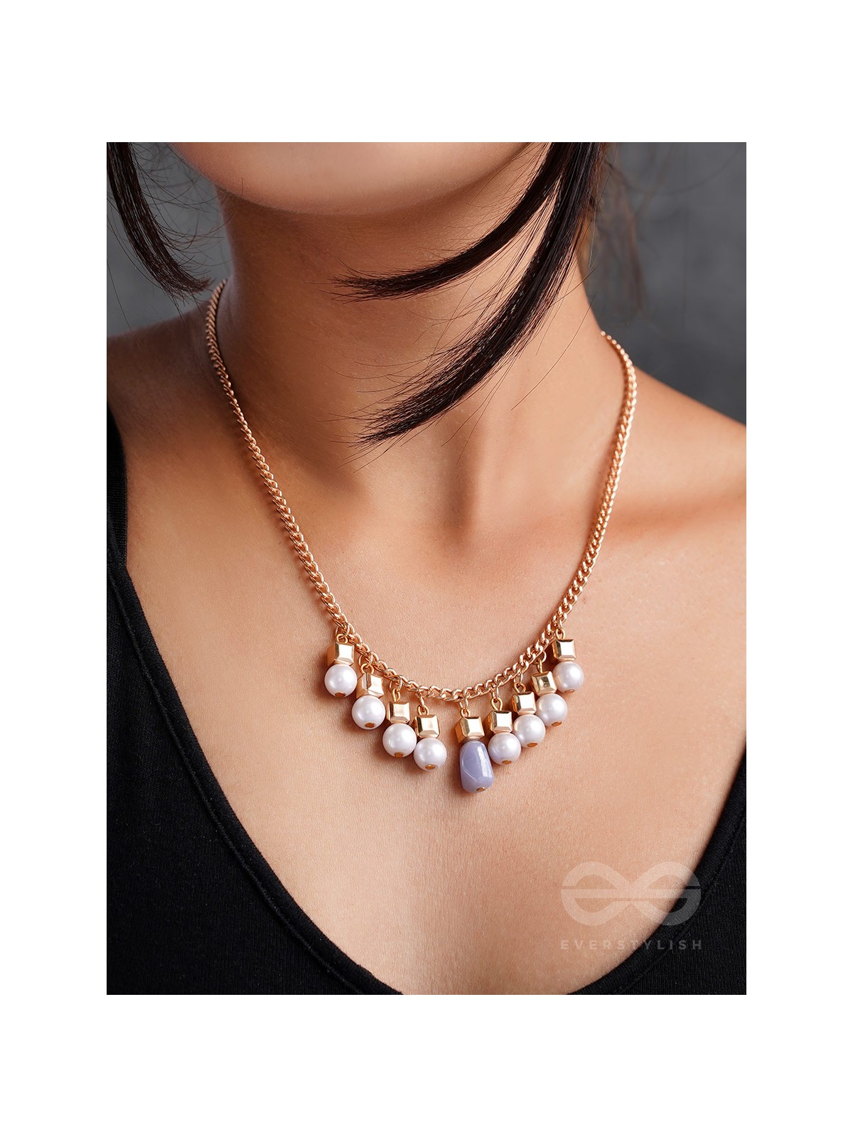 Glowing Lanterns- Golden Pearls Necklace With Anti-Tarnish Coating 