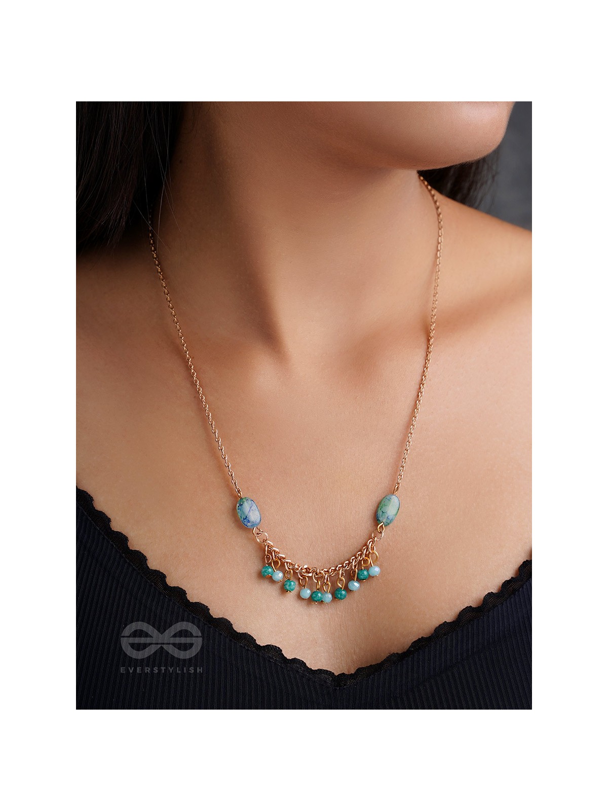 The Pearly Smile- Golden Beads Necklace With Anti-Tarnish Coating