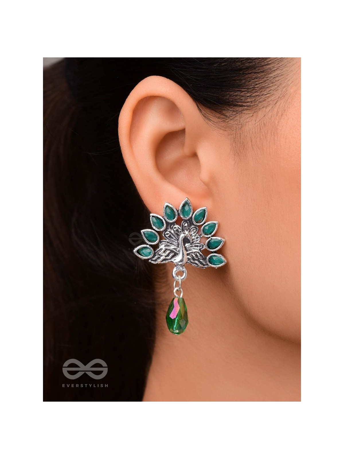 Wings of Fire- Tiny Trinket Earrings (Emerald Green)