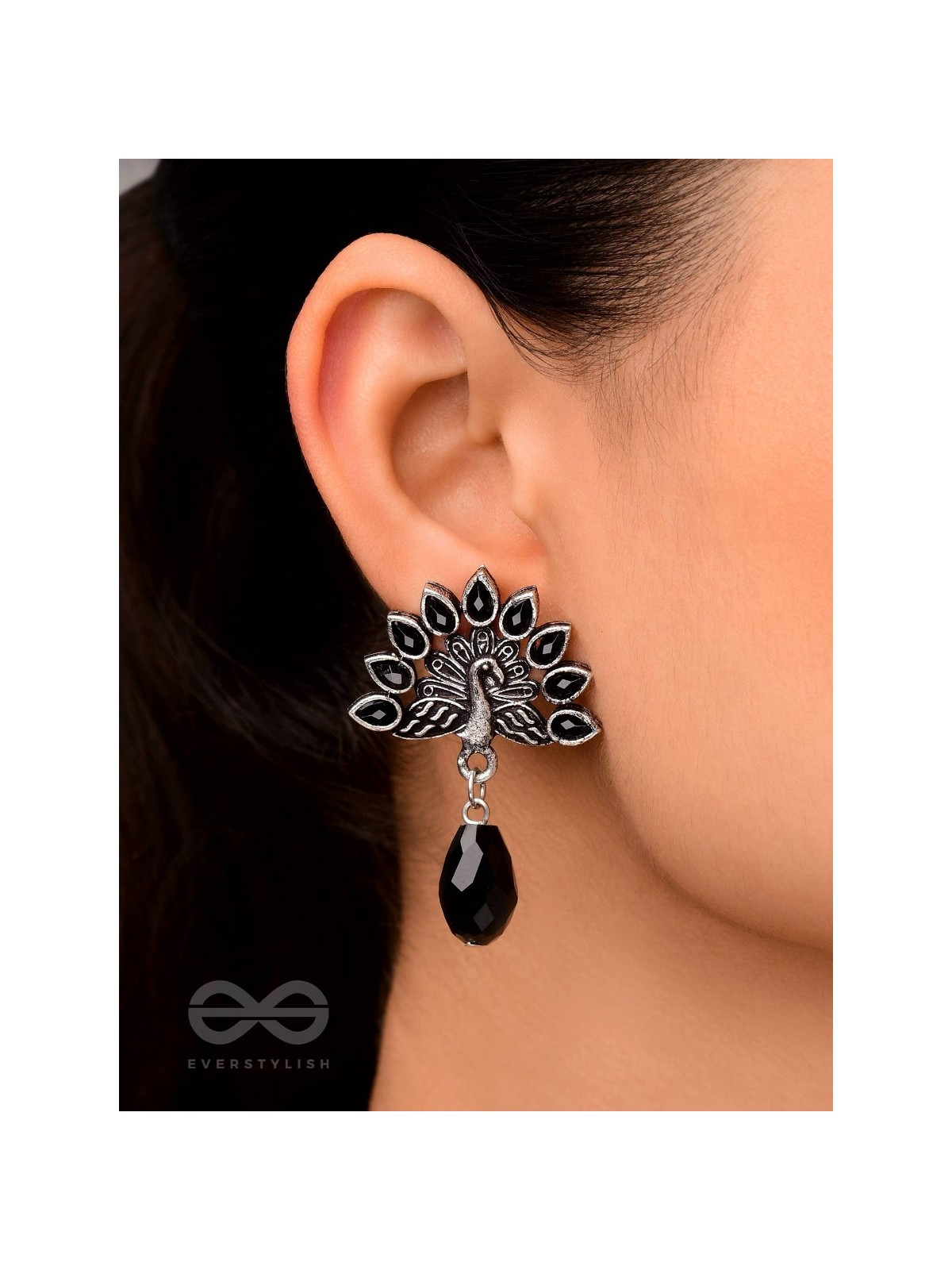 Wings of Fire- Tiny Trinket Earrings (Jade Black)
