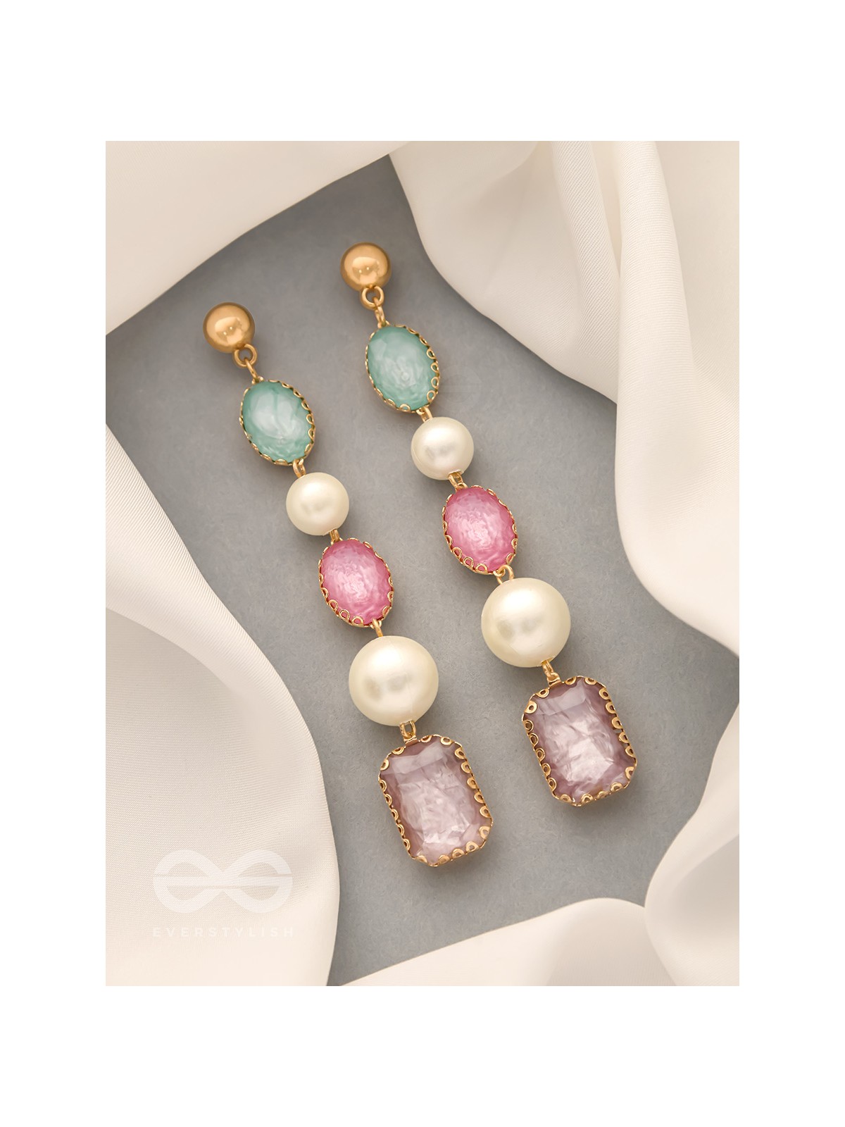 The Fairy Floss- Golden Embellished Earrings