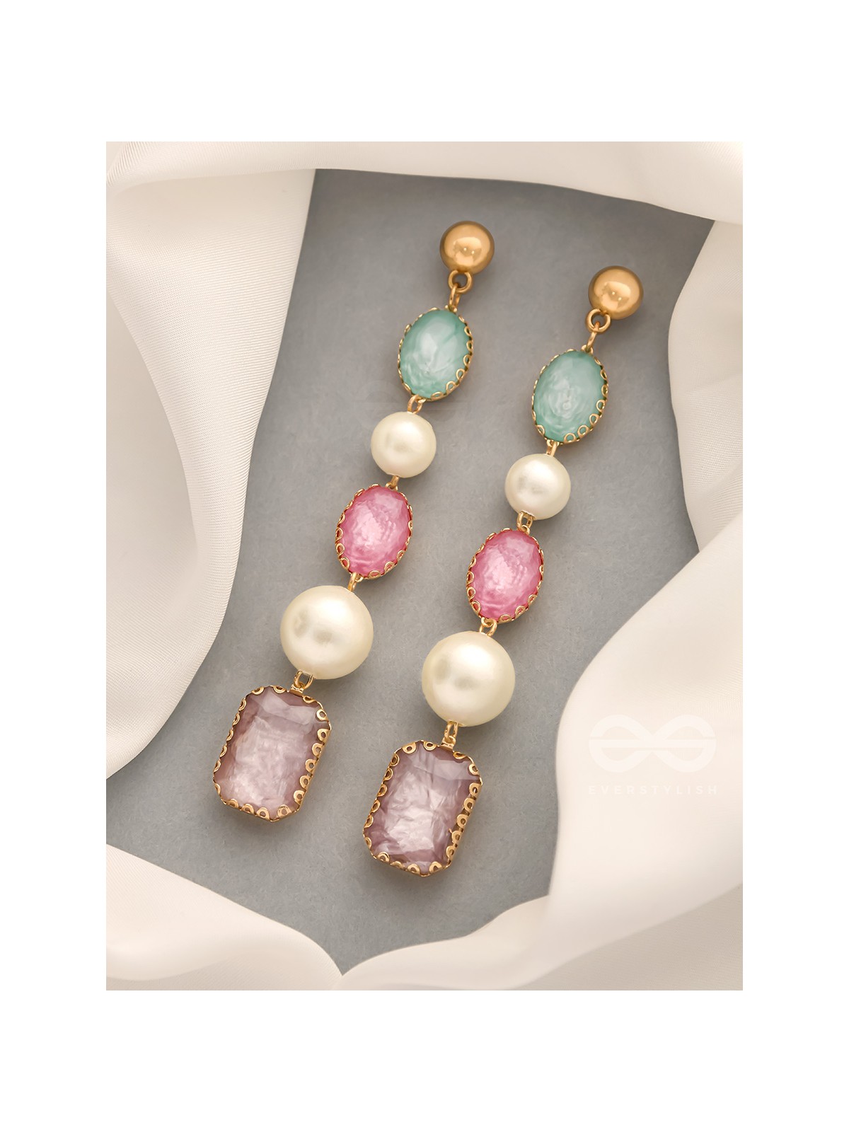 The Fairy Floss- Golden Embellished Earrings