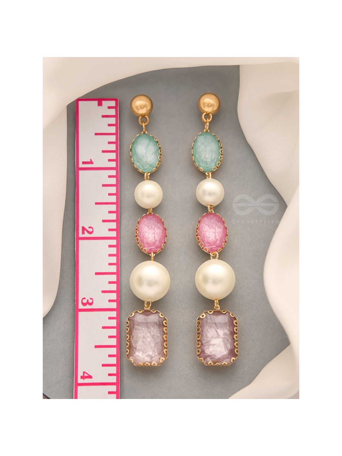 The Fairy Floss- Golden Embellished Earrings