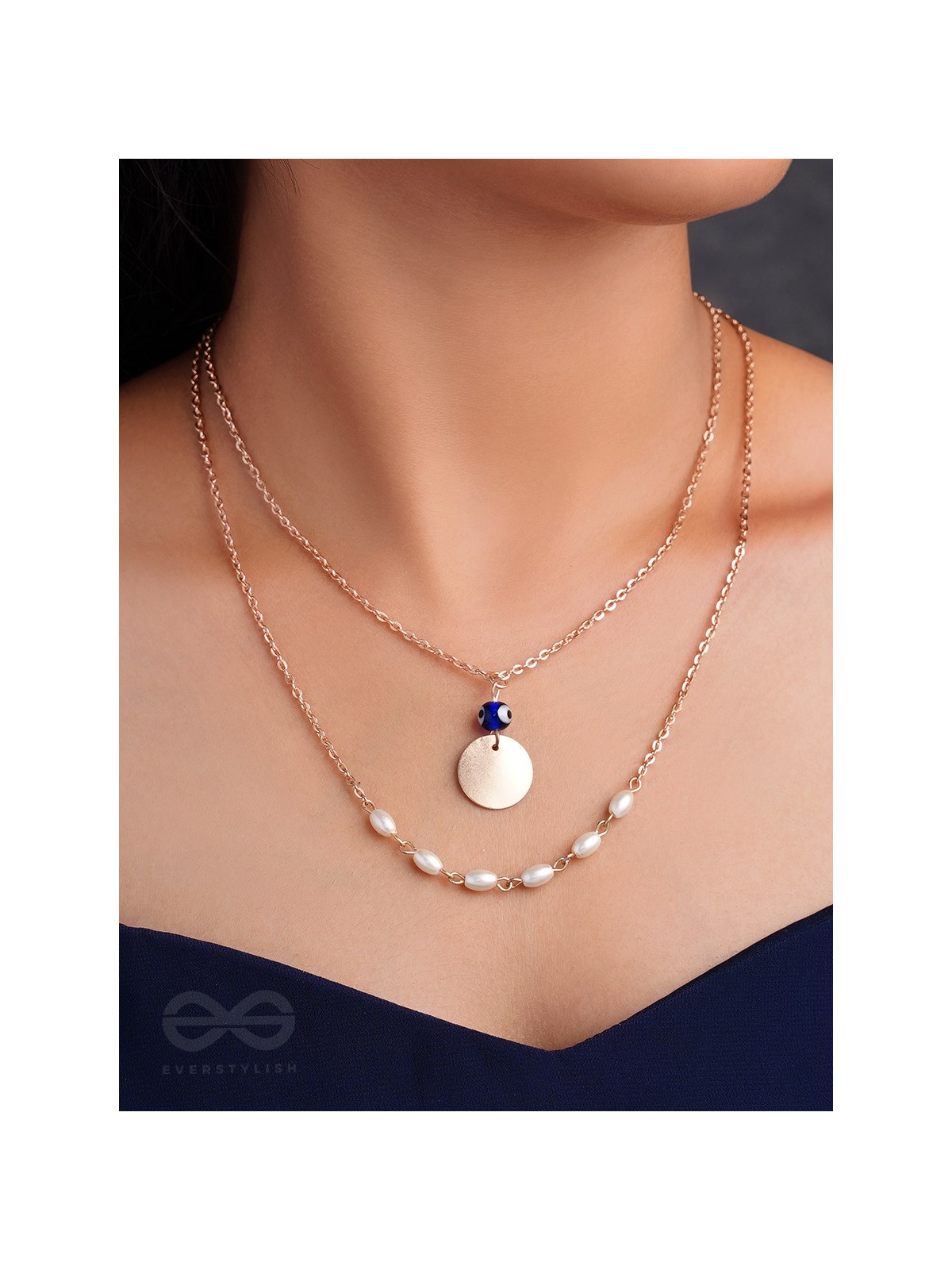 Sun N Sea- Golden Layered Necklace With Anti-Tarnish Coating 